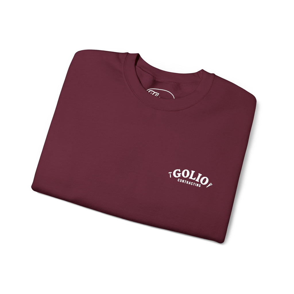 Embroidered Golio Logo Heavy Blend Crewneck Sweatshirt — Minimal Black Graphic Pullover