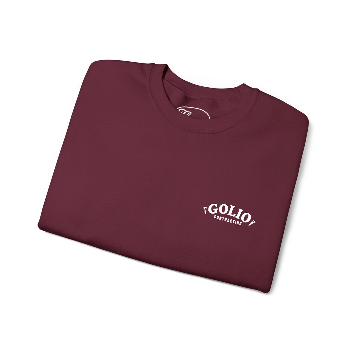 Embroidered Golio Logo Heavy Blend Crewneck Sweatshirt — Minimal Black Graphic Pullover