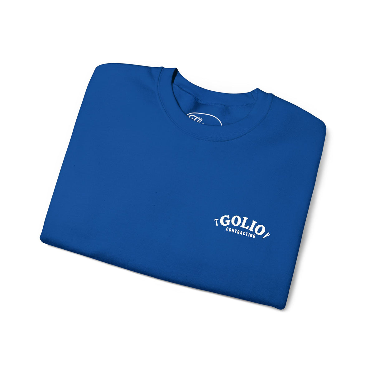 Embroidered Golio Logo Heavy Blend Crewneck Sweatshirt — Minimal Black Graphic Pullover