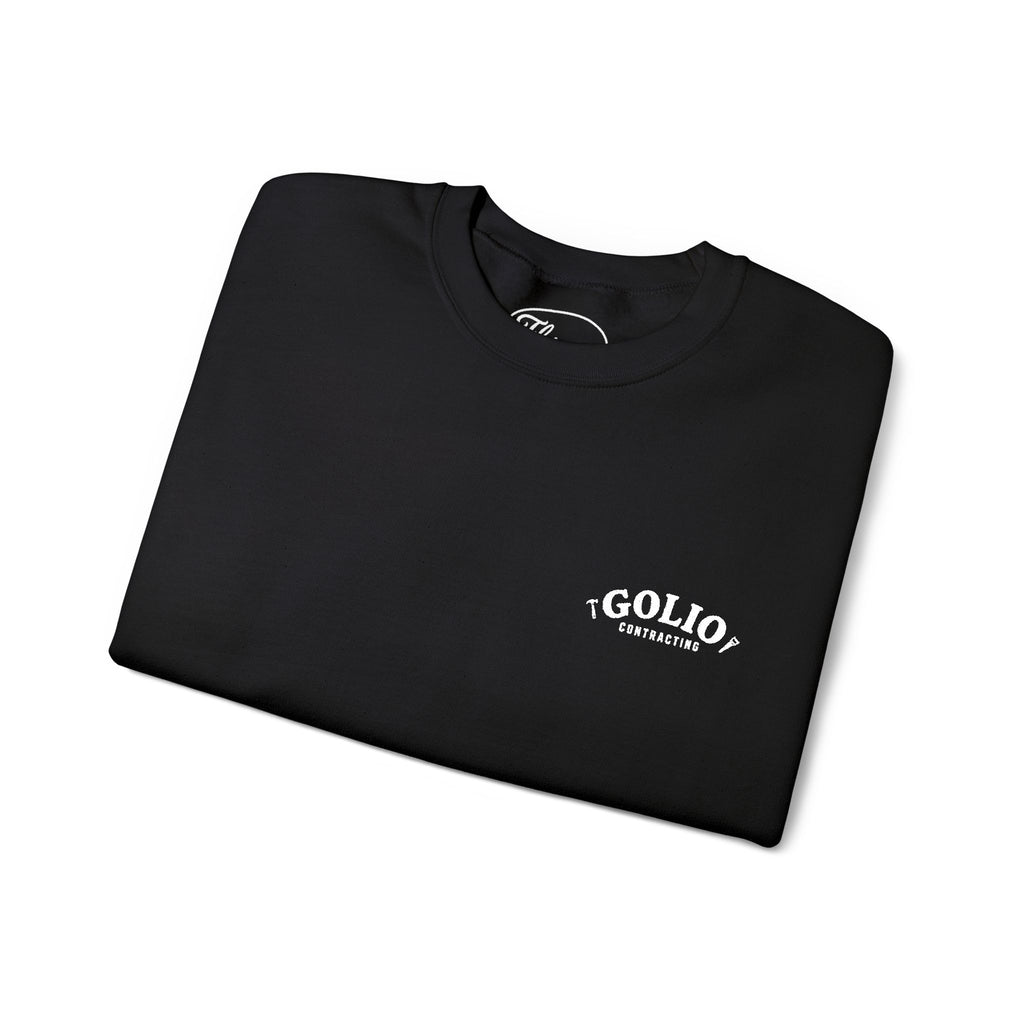 Embroidered Golio Logo Heavy Blend Crewneck Sweatshirt — Minimal Black Graphic Pullover