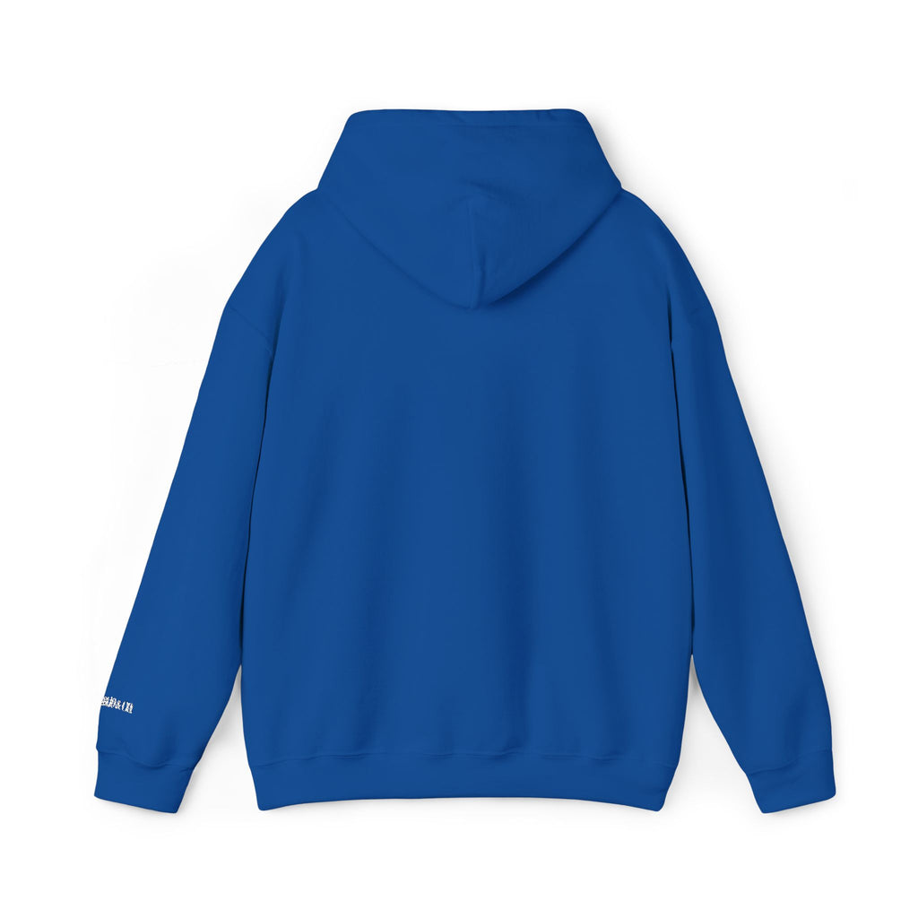 Embroidered Classic Florence Logo Hoodie — Minimal Black Pullover with Small Chest & Sleeve Text