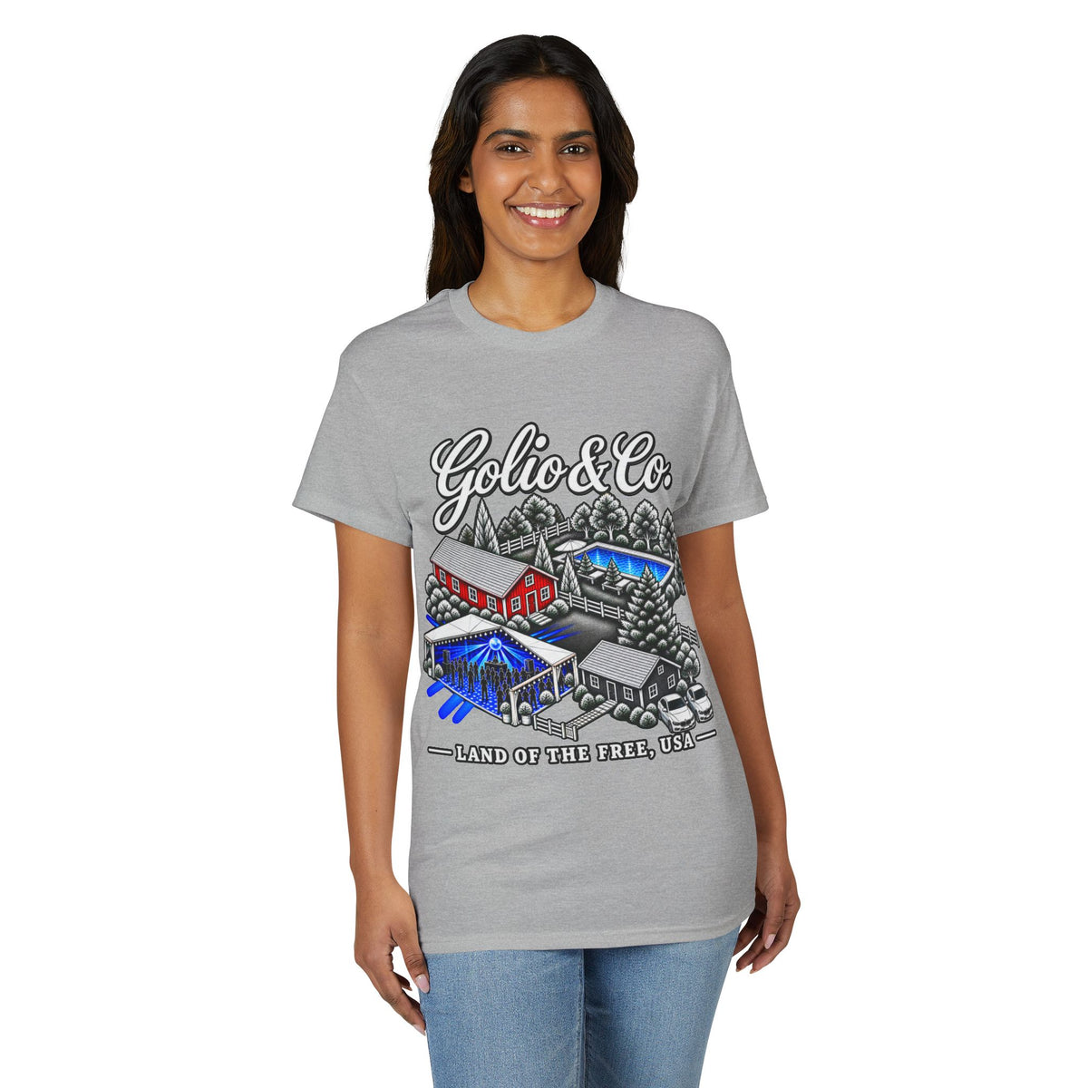 T-Shirt — Golio & Co. Americana Casino Scene “Land of the Free, USA”