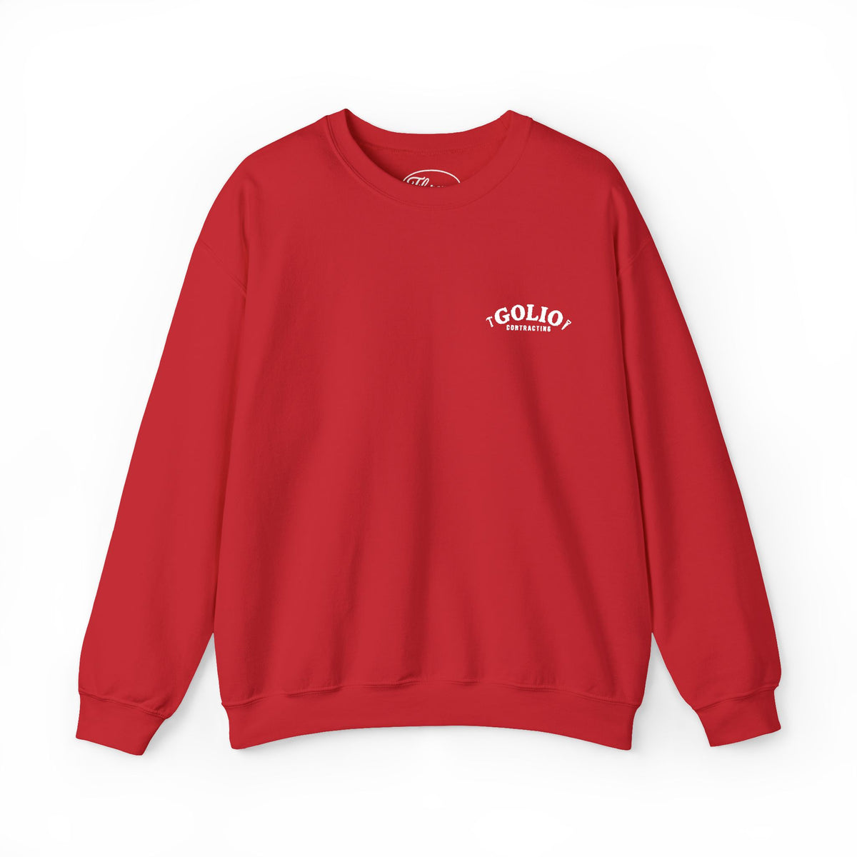 Embroidered Golio Logo Heavy Blend Crewneck Sweatshirt — Minimal Black Graphic Pullover