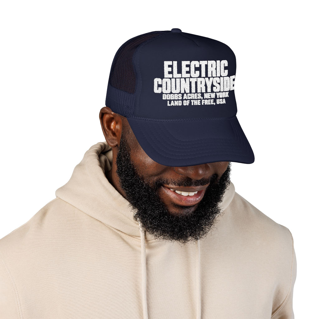 Electric Countryside Foam Trucker Hat — Rural New York Vintage Mesh Cap