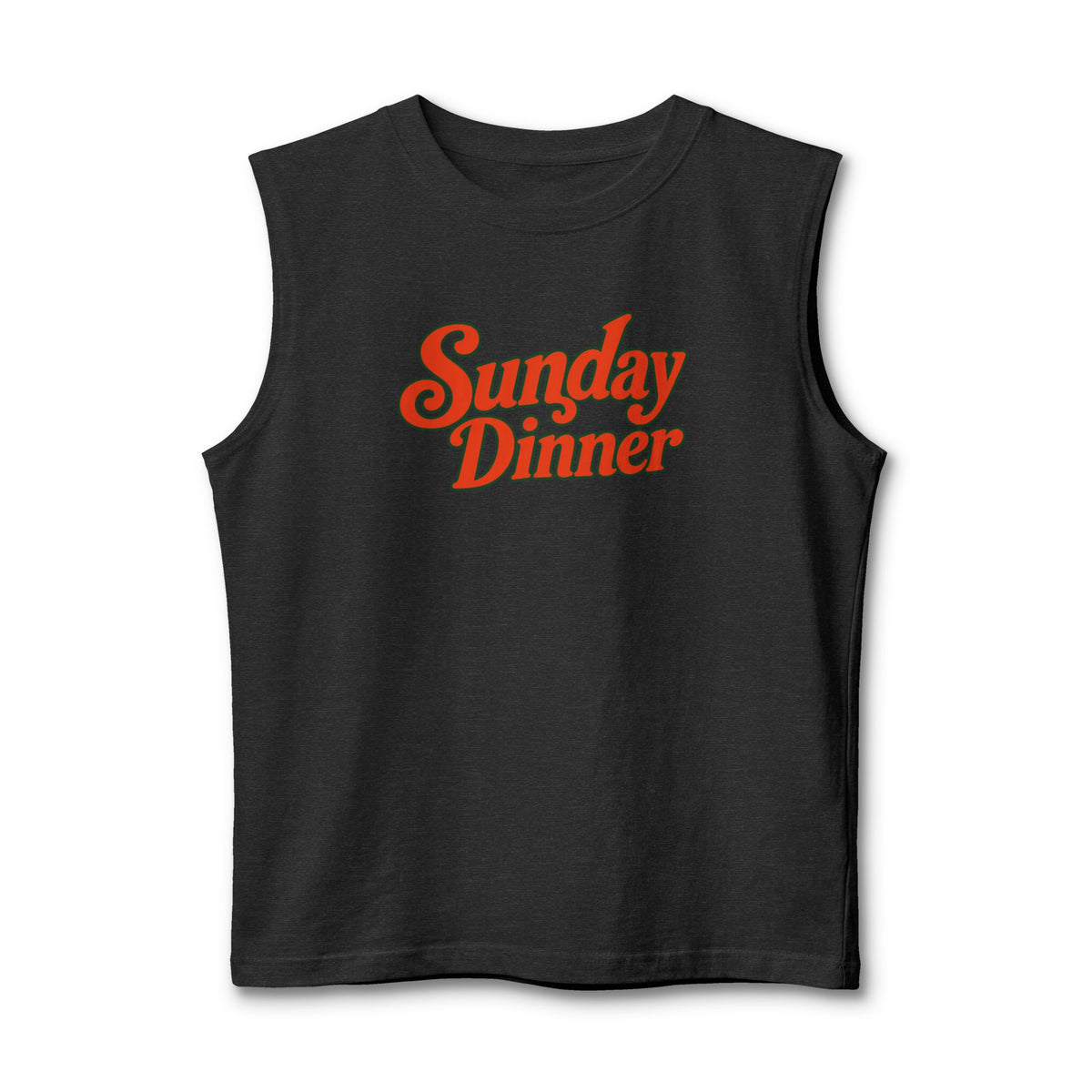 Sunday Dinner Muscle Tank — Retro Script Graphic Tank Top