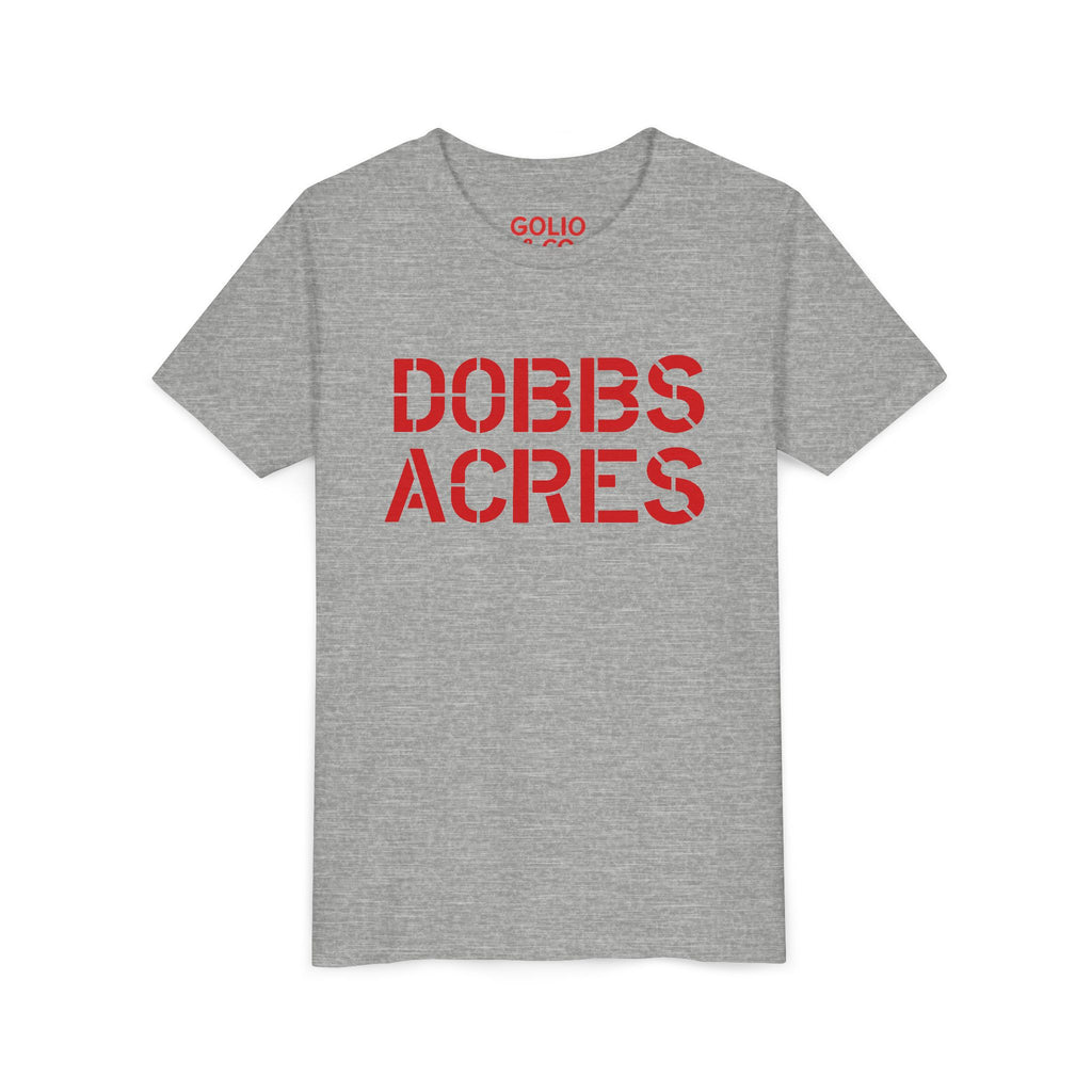 Dobbs Acres Youth Tee — Red Stencil Logo Kids T-Shirt (Golio & Co.)