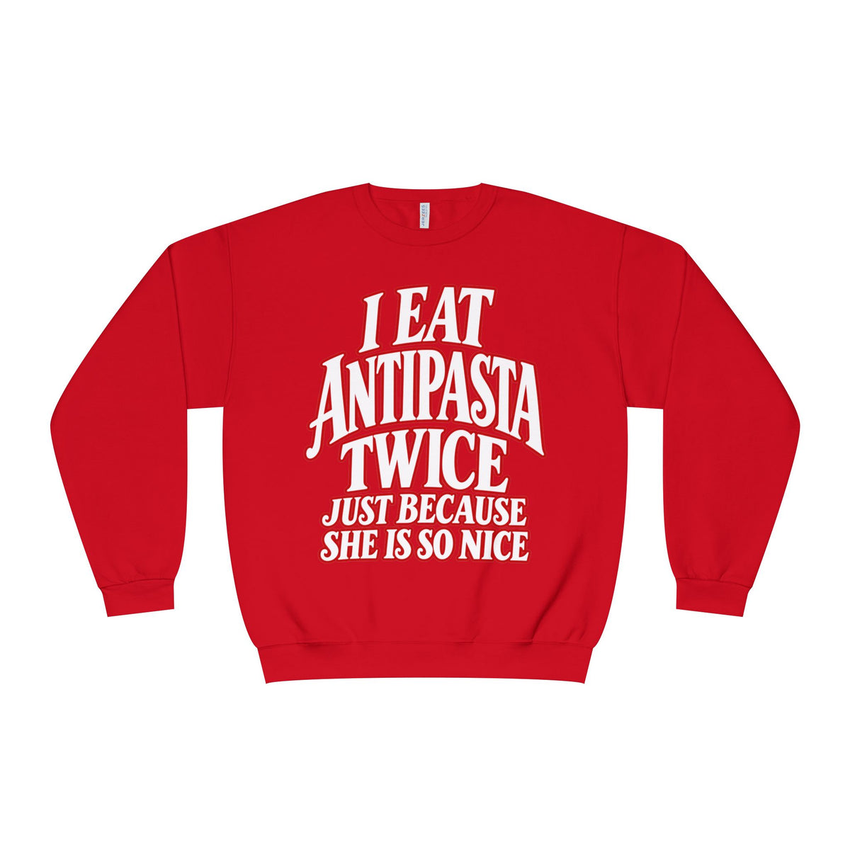 I Eat Antipasta Twice Crewneck Sweatshirt — Italian Music Graphic Crewneck