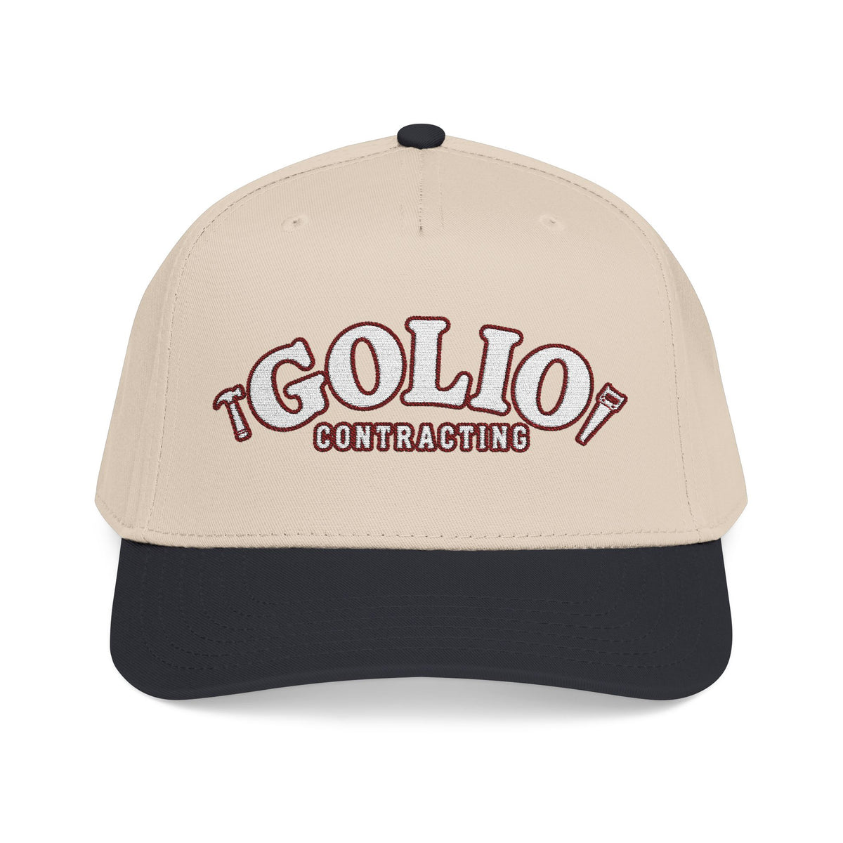 Golio Contracting Embroidered Mid-Profile Baseball Cap — Vintage Two-Tone