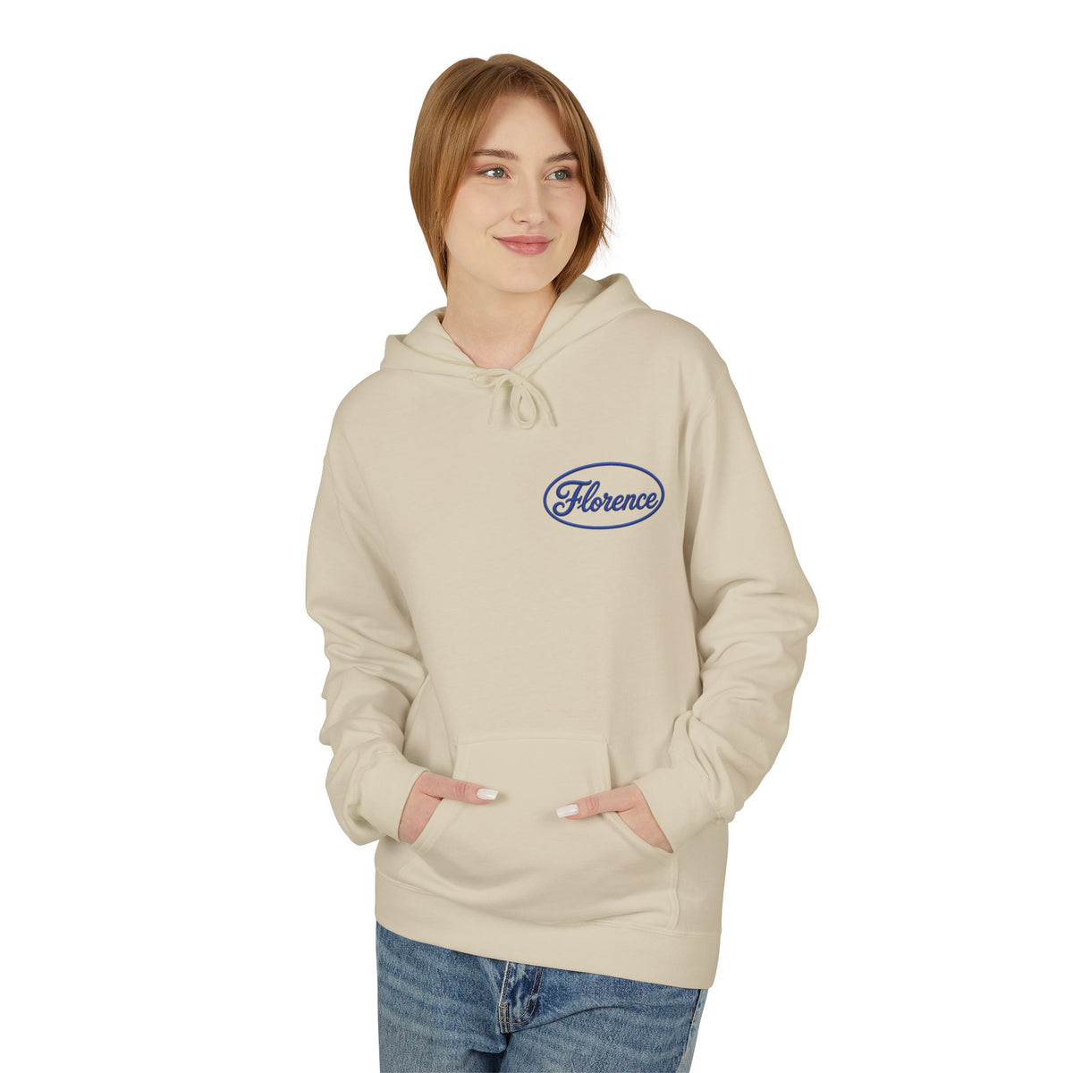 Florence Retro Logo Hoodie — Vintage Script Sweatshirt