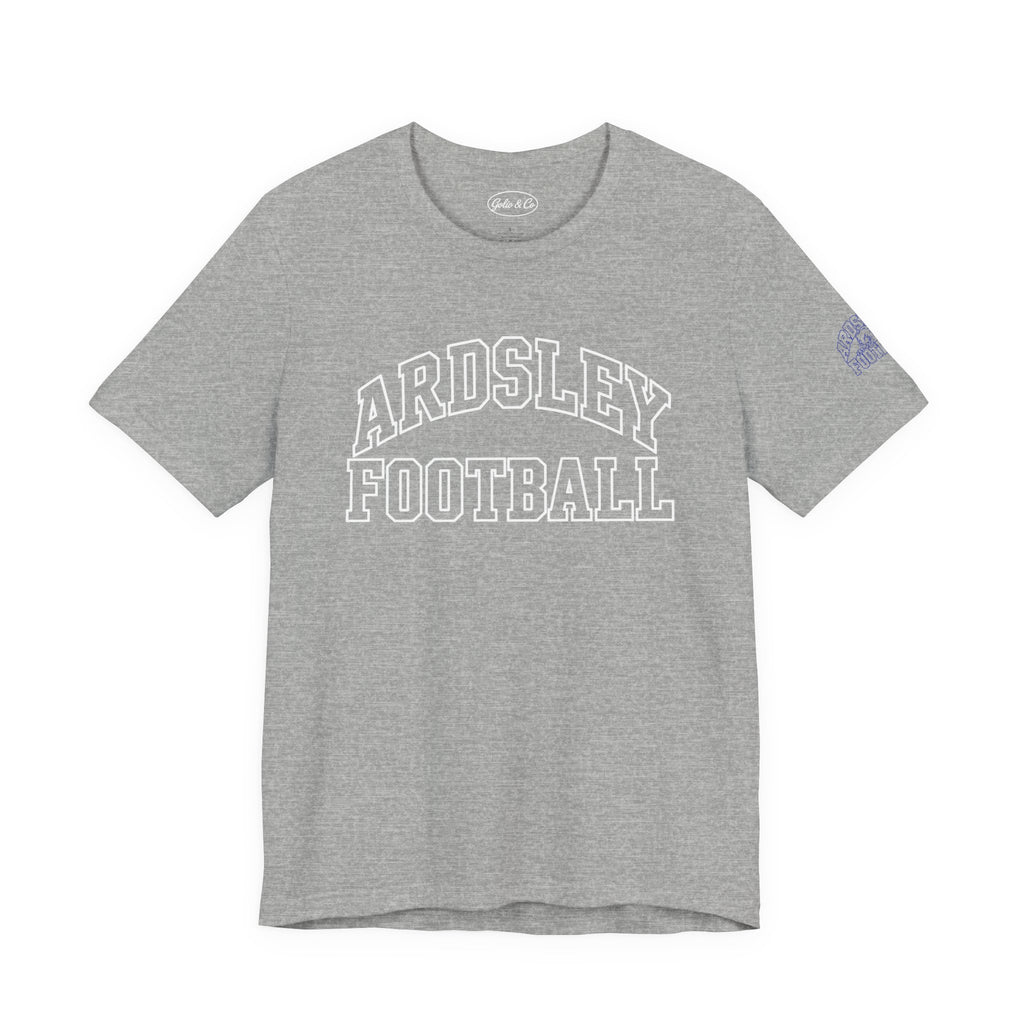Ardsley Football Tee — Heather Grey Short Sleeve with Panther Logo