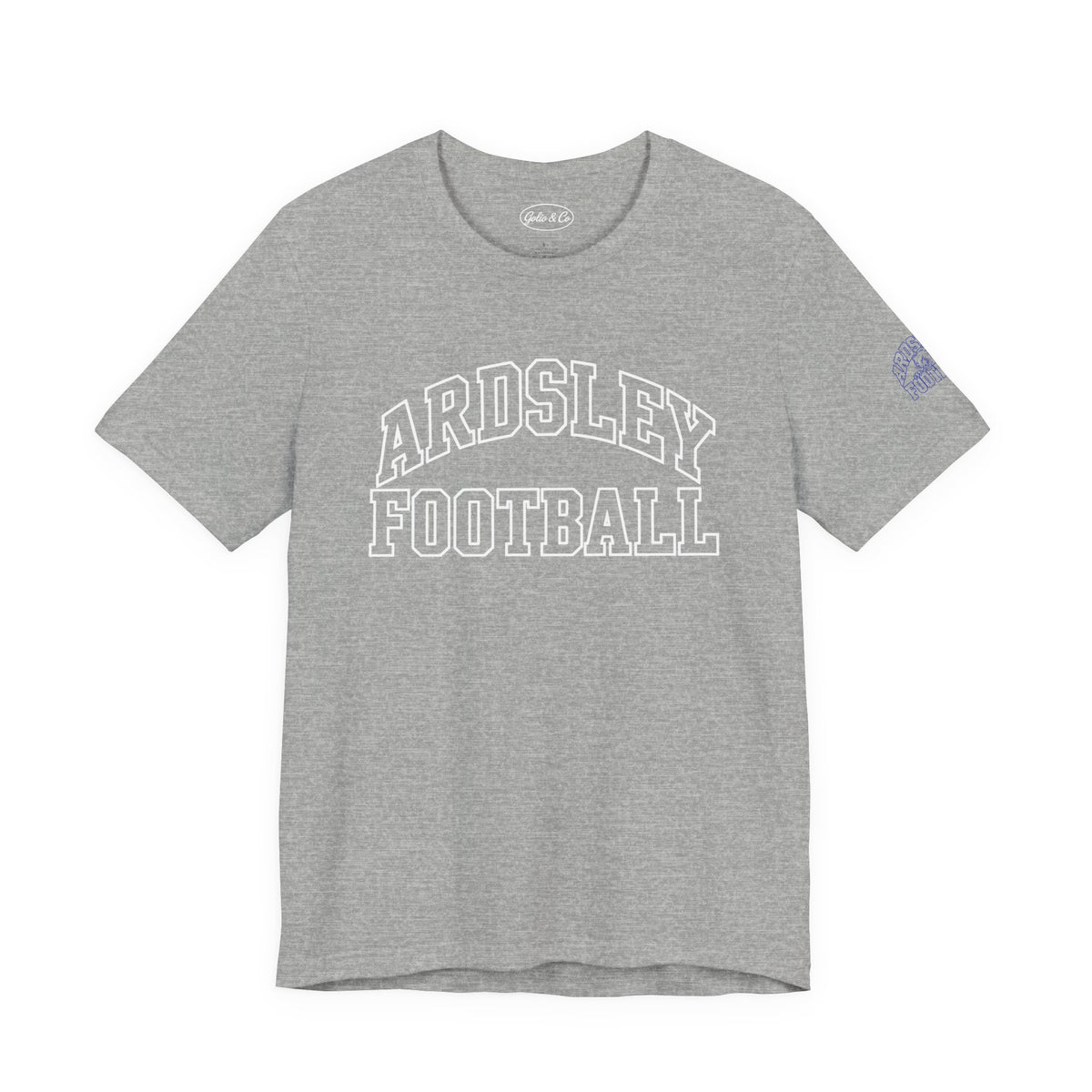 Ardsley Football Tee — Heather Grey Short Sleeve with Panther Logo