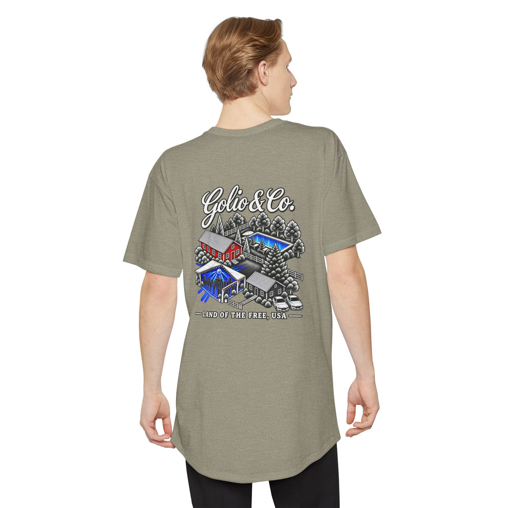 Electric Countryside Longbody Tee — Golic & Co. Land of the Free Graphic T-Shirt