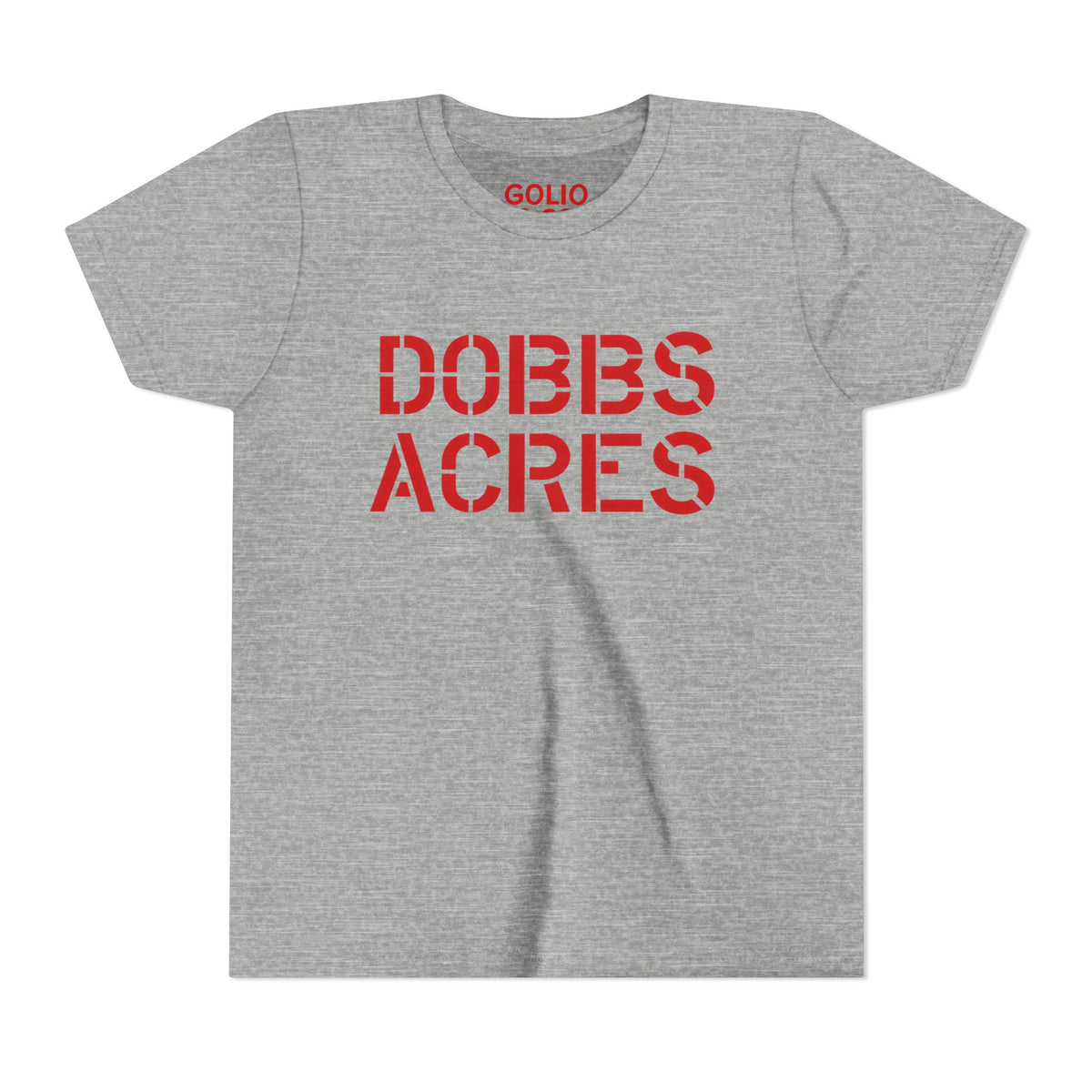 Dobbs Acres Youth Tee — Red Stencil Logo Kids T-Shirt (Golio & Co.)