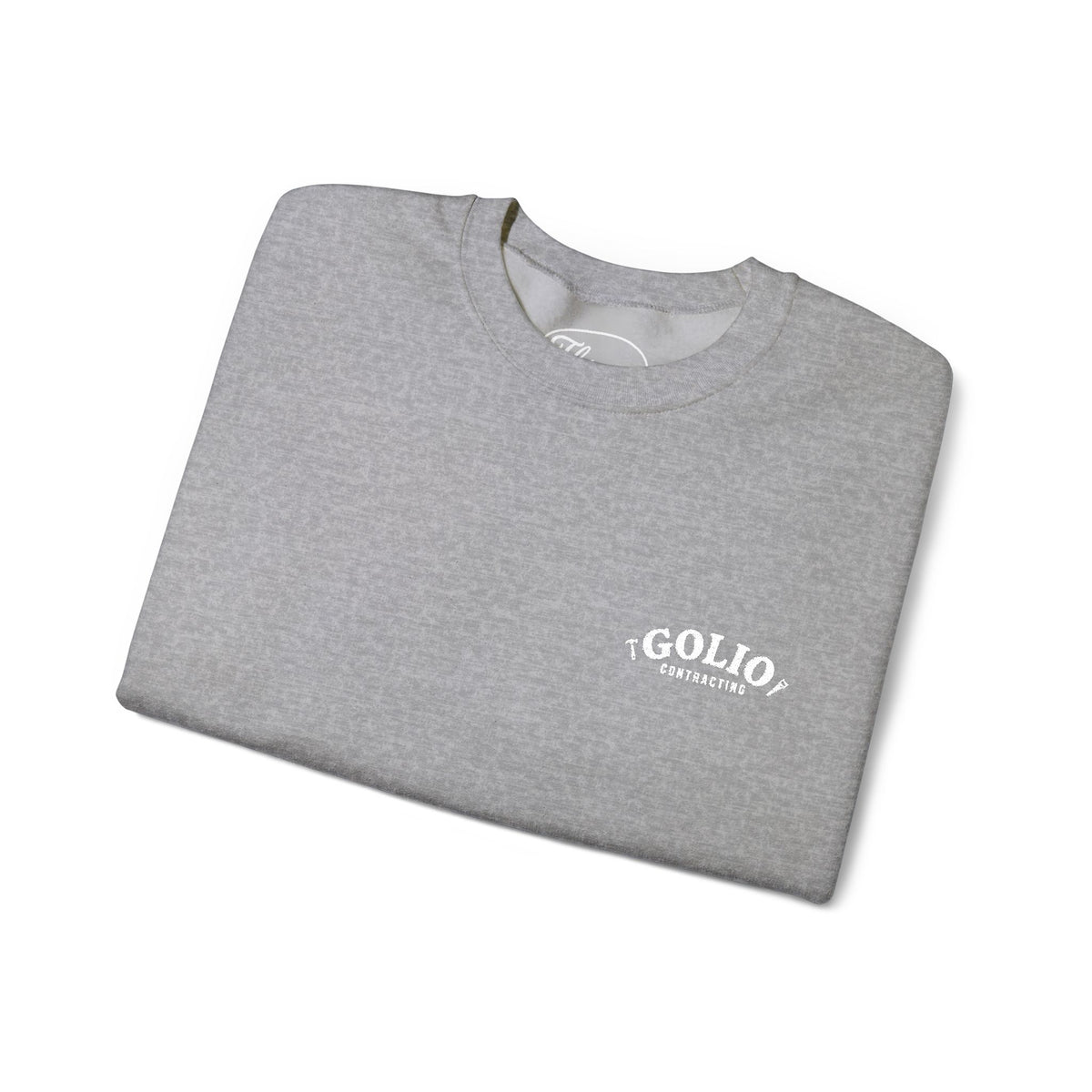 Embroidered Golio Logo Heavy Blend Crewneck Sweatshirt — Minimal Black Graphic Pullover