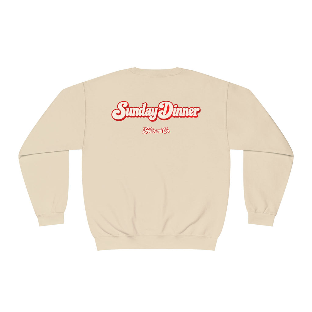 Crewneck Sweatshirt - "Madanad" Retro Script | Sunday Dinner Back Design