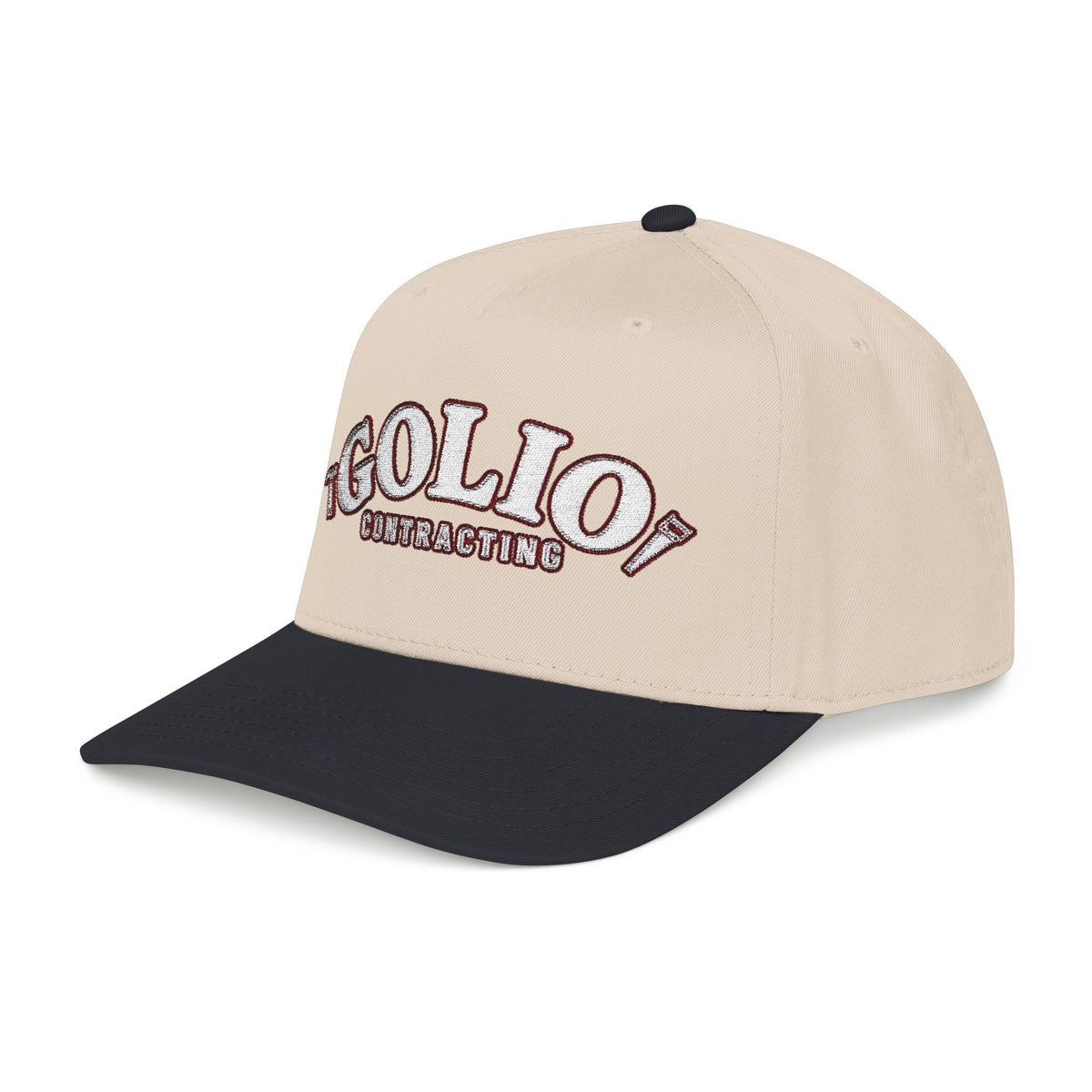 Golio Contracting Embroidered Mid-Profile Baseball Cap — Vintage Two-Tone