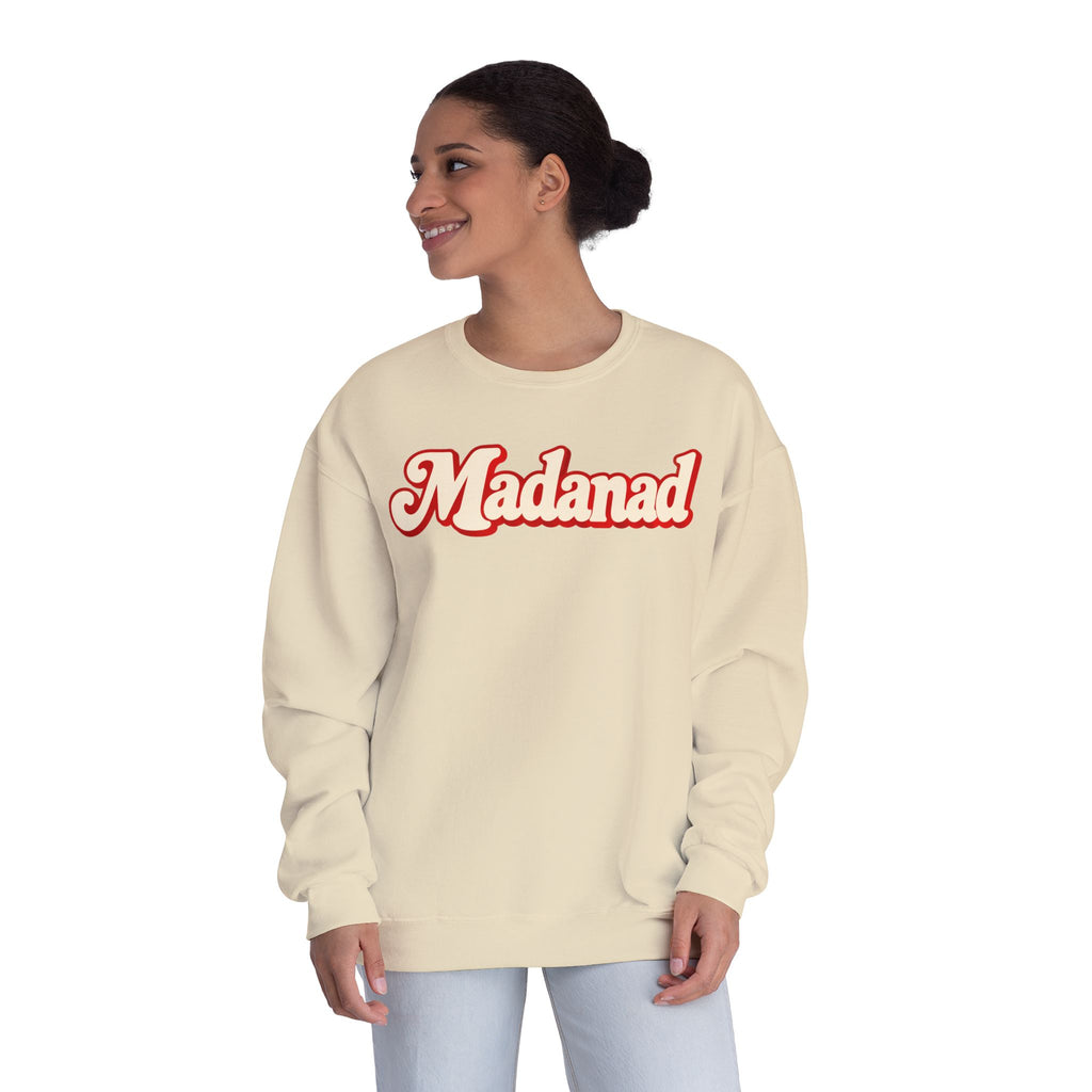 Crewneck Sweatshirt - "Madanad" Retro Script | Sunday Dinner Back Design
