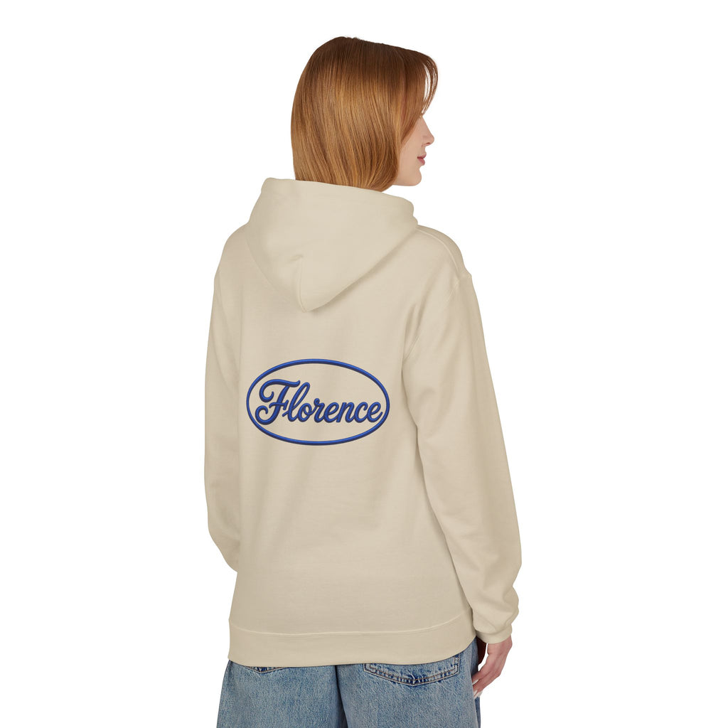 Florence Retro Logo Hoodie — Vintage Script Sweatshirt