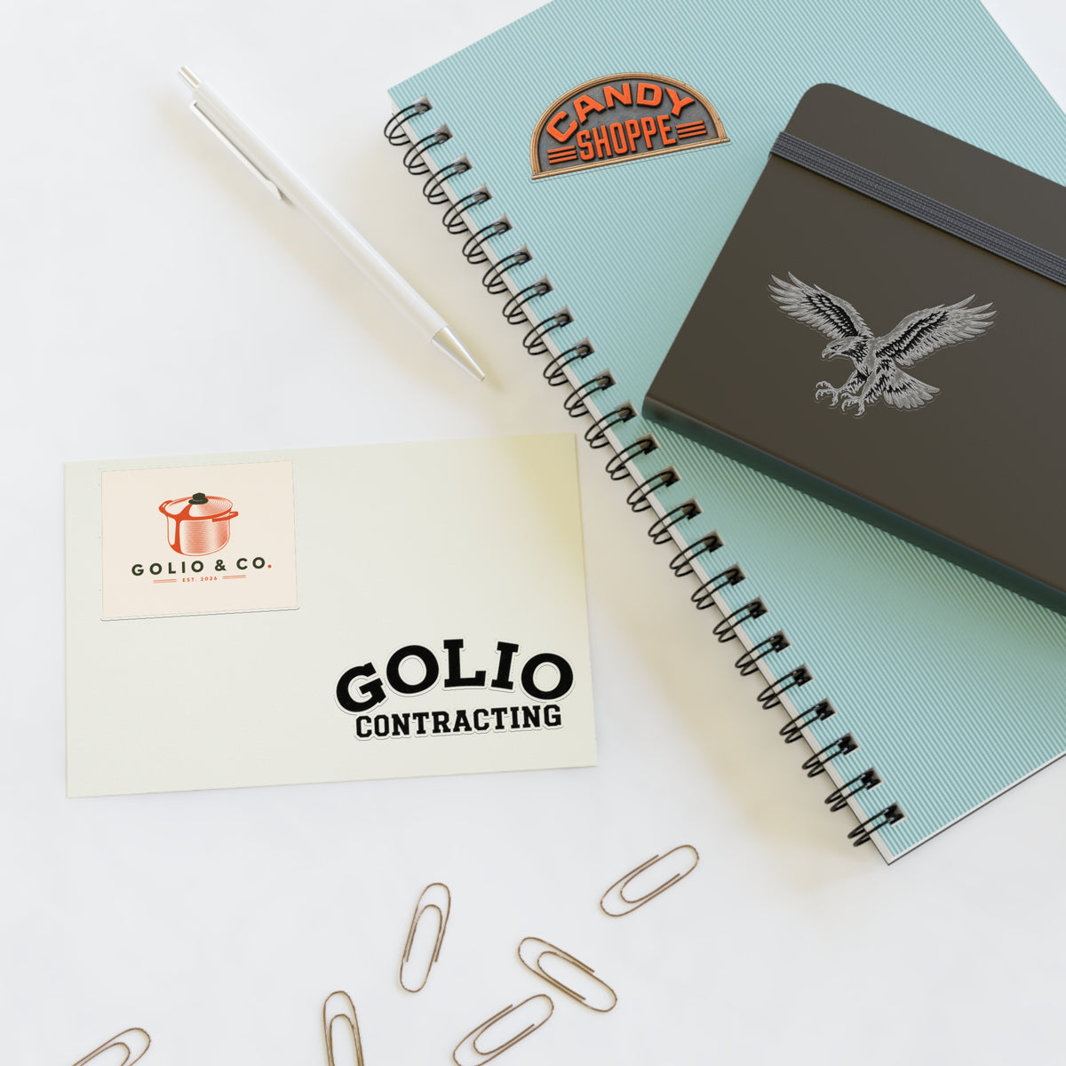Vintage Logo Sticker Sheet — Retro Candy Shoppe, Golio & Co., Eagle Decals