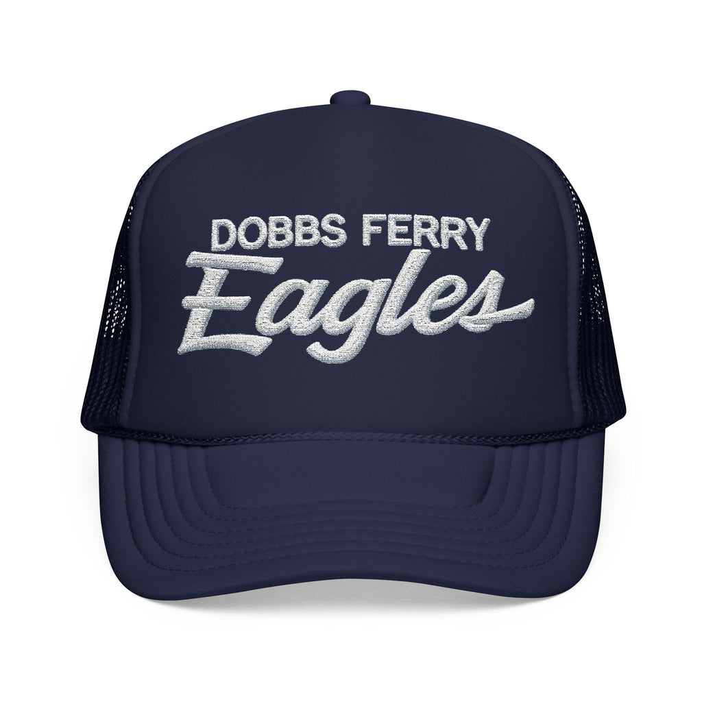Dobbs Ferry Eagles Foam Trucker Hat — Vintage Script Team Cap