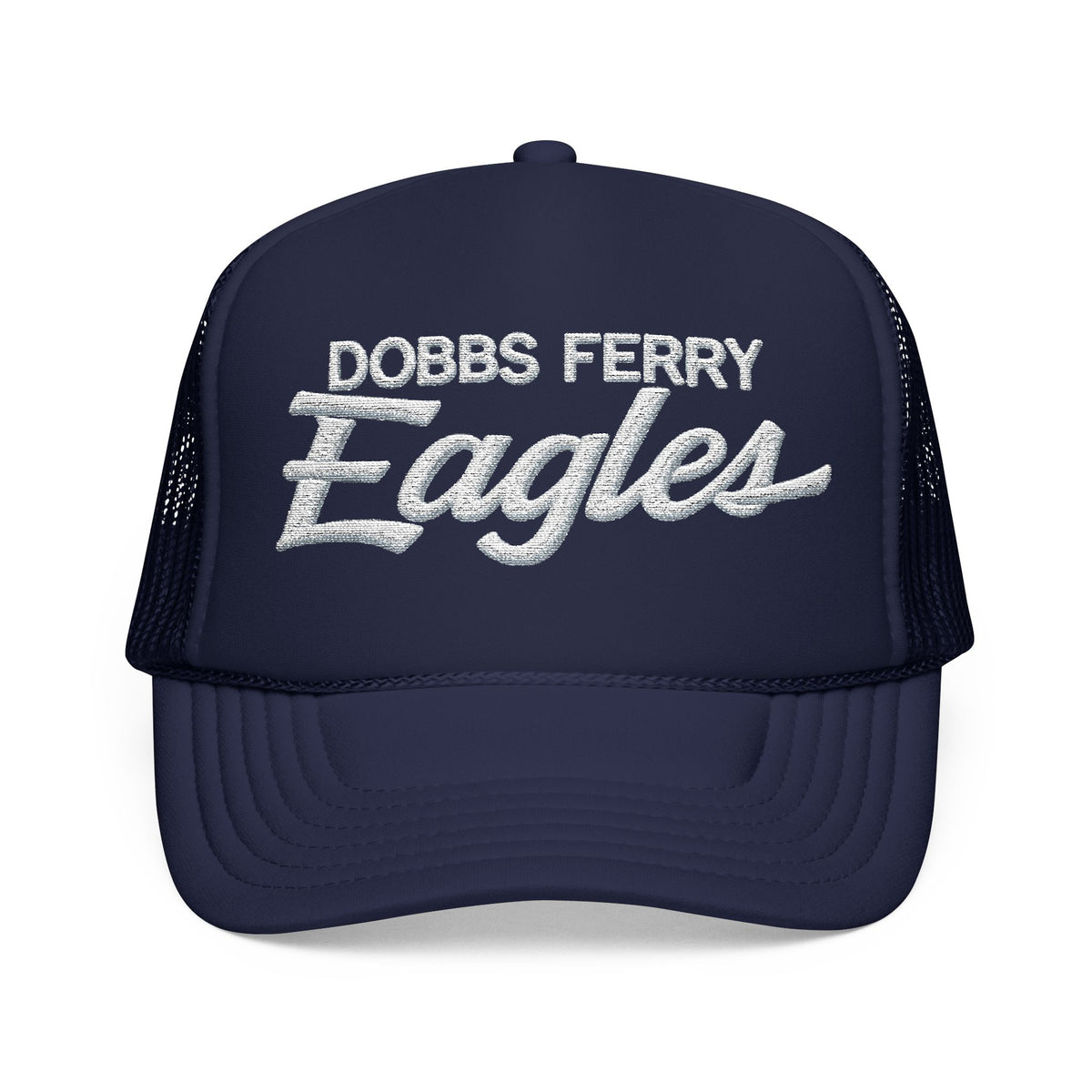 Dobbs Ferry Eagles Foam Trucker Hat — Vintage Script Team Cap