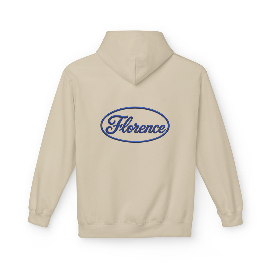 Florence Retro Logo Hoodie — Vintage Script Sweatshirt