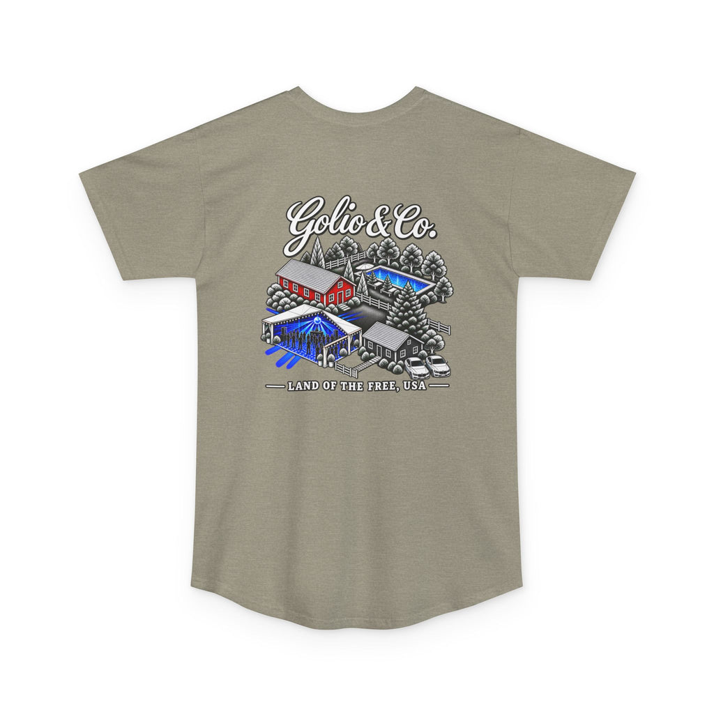 Electric Countryside Longbody Tee — Golic & Co. Land of the Free Graphic T-Shirt