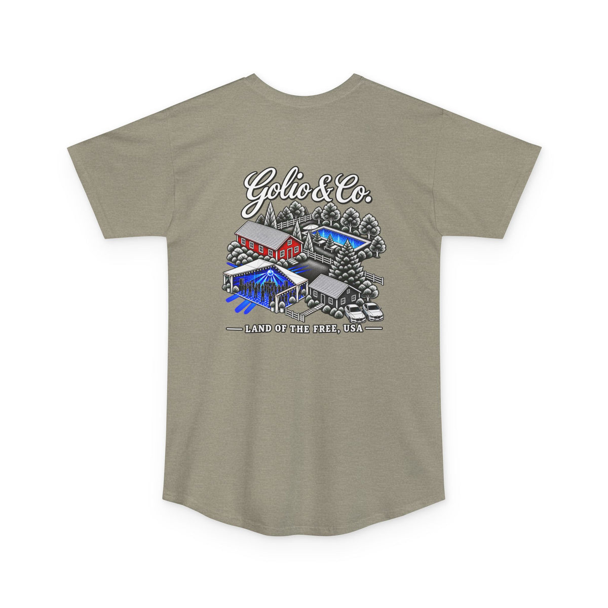Electric Countryside Longbody Tee — Golic & Co. Land of the Free Graphic T-Shirt