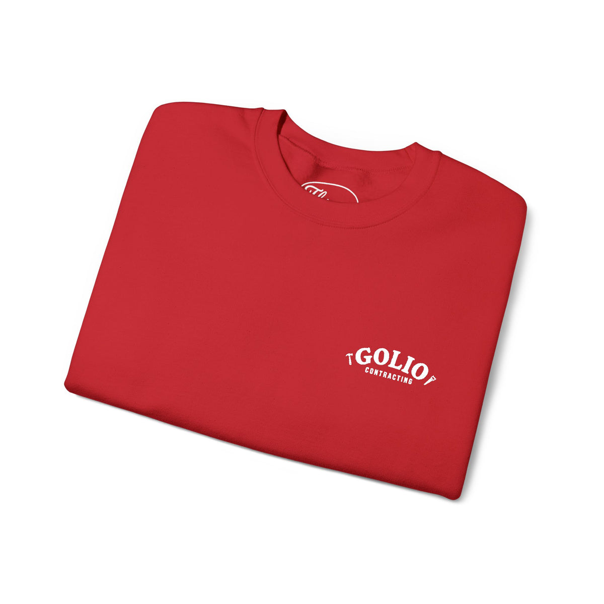 Embroidered Golio Logo Heavy Blend Crewneck Sweatshirt — Minimal Black Graphic Pullover