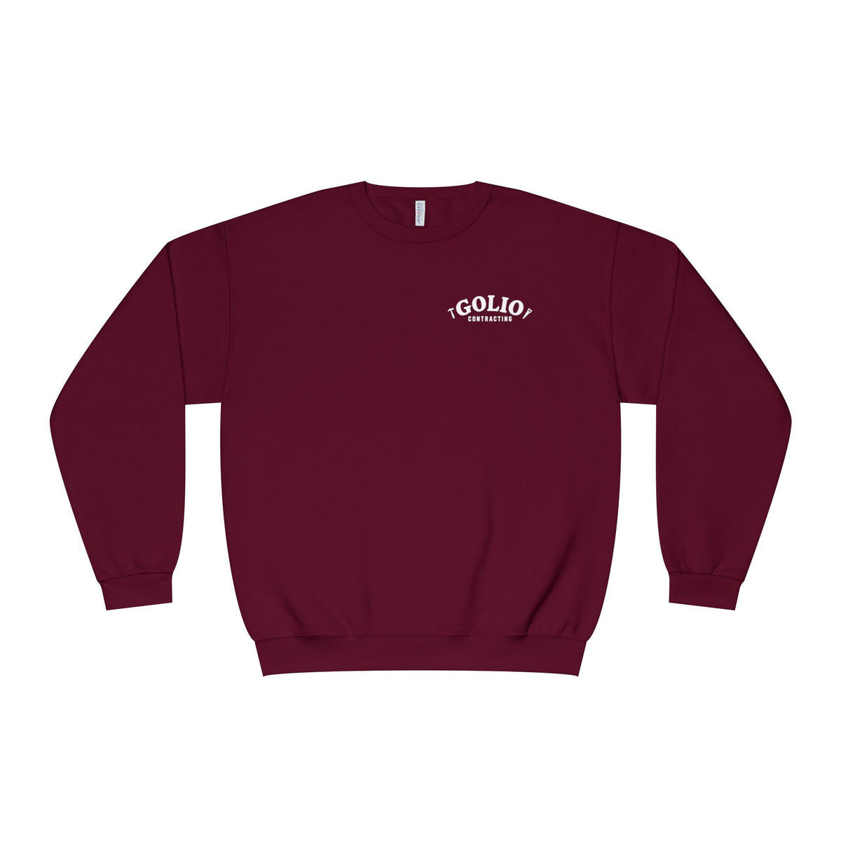 Golio Contracting Crewneck Sweatshirt — Maroon Logo Workwear