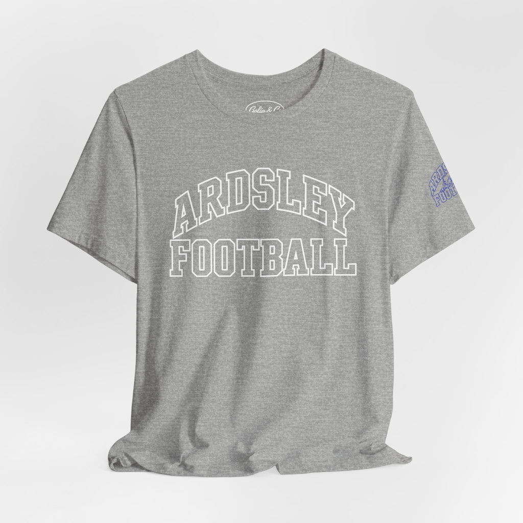 Ardsley Football Tee — Heather Grey Short Sleeve with Panther Logo