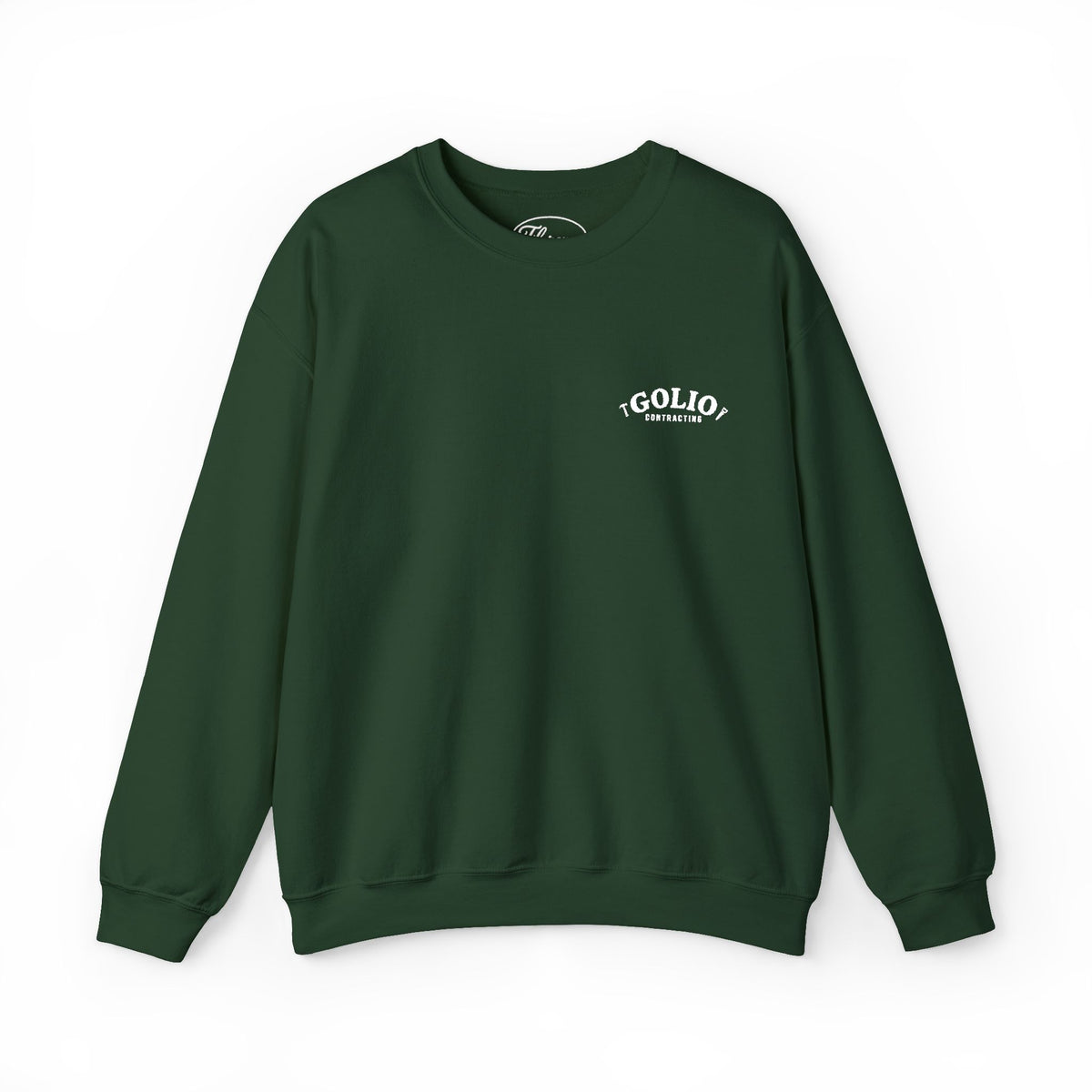 Embroidered Golio Logo Heavy Blend Crewneck Sweatshirt — Minimal Black Graphic Pullover