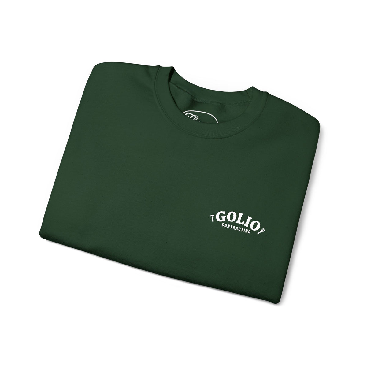 Embroidered Golio Logo Heavy Blend Crewneck Sweatshirt — Minimal Black Graphic Pullover