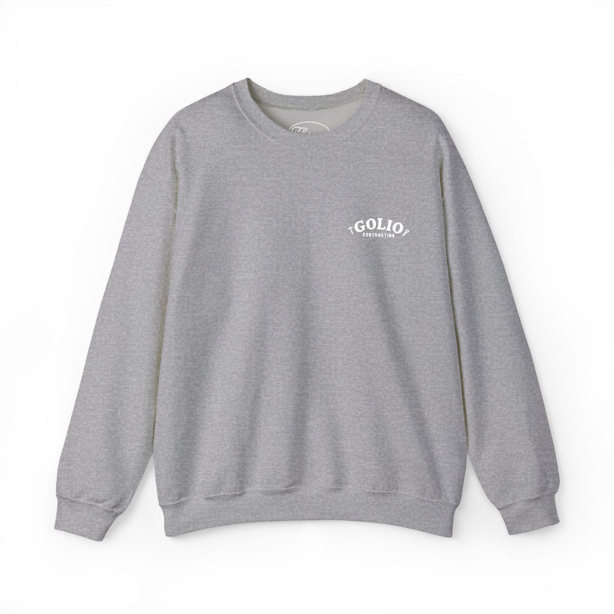 Embroidered Golio Logo Heavy Blend Crewneck Sweatshirt — Minimal Black Graphic Pullover