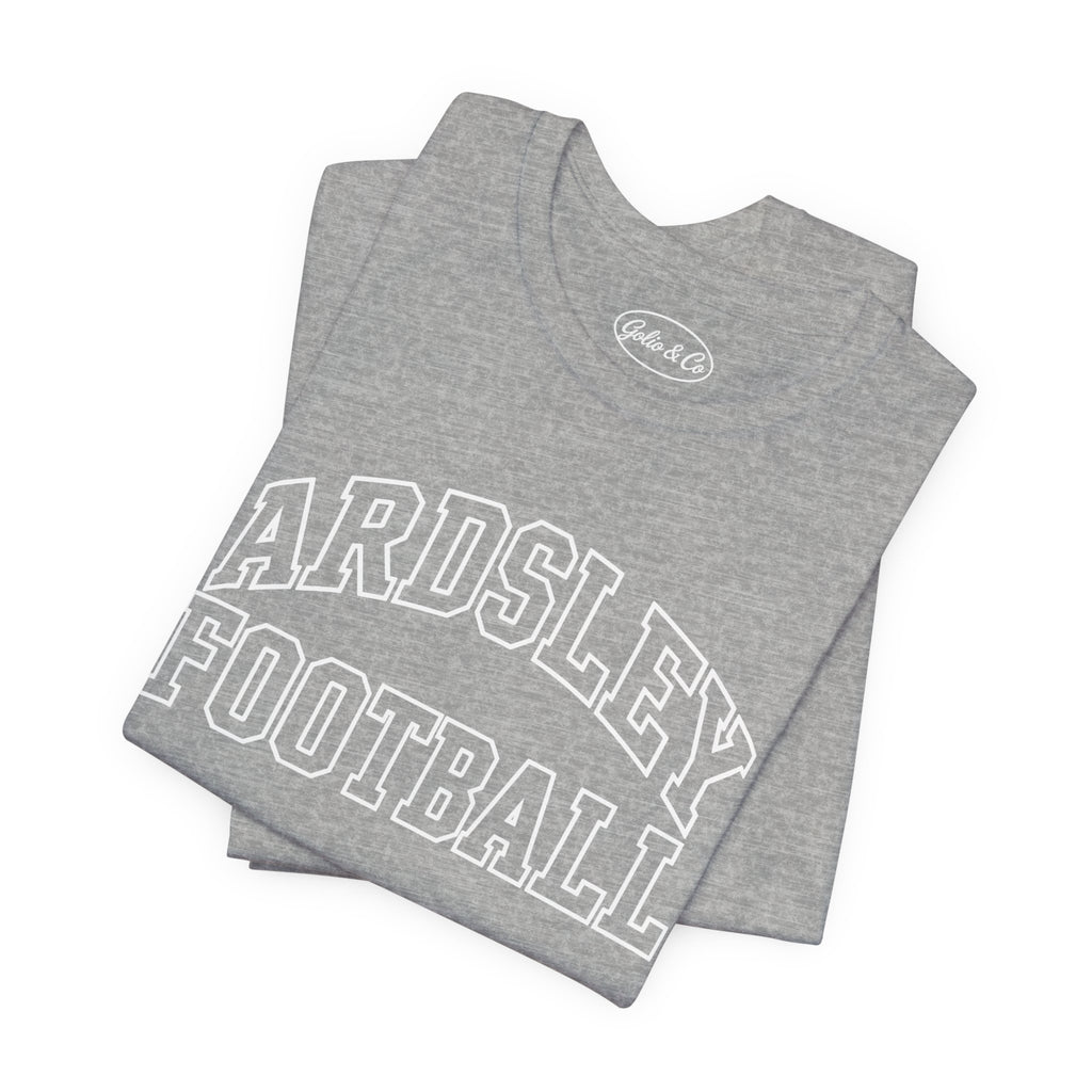 Ardsley Football Tee — Heather Grey Short Sleeve with Panther Logo
