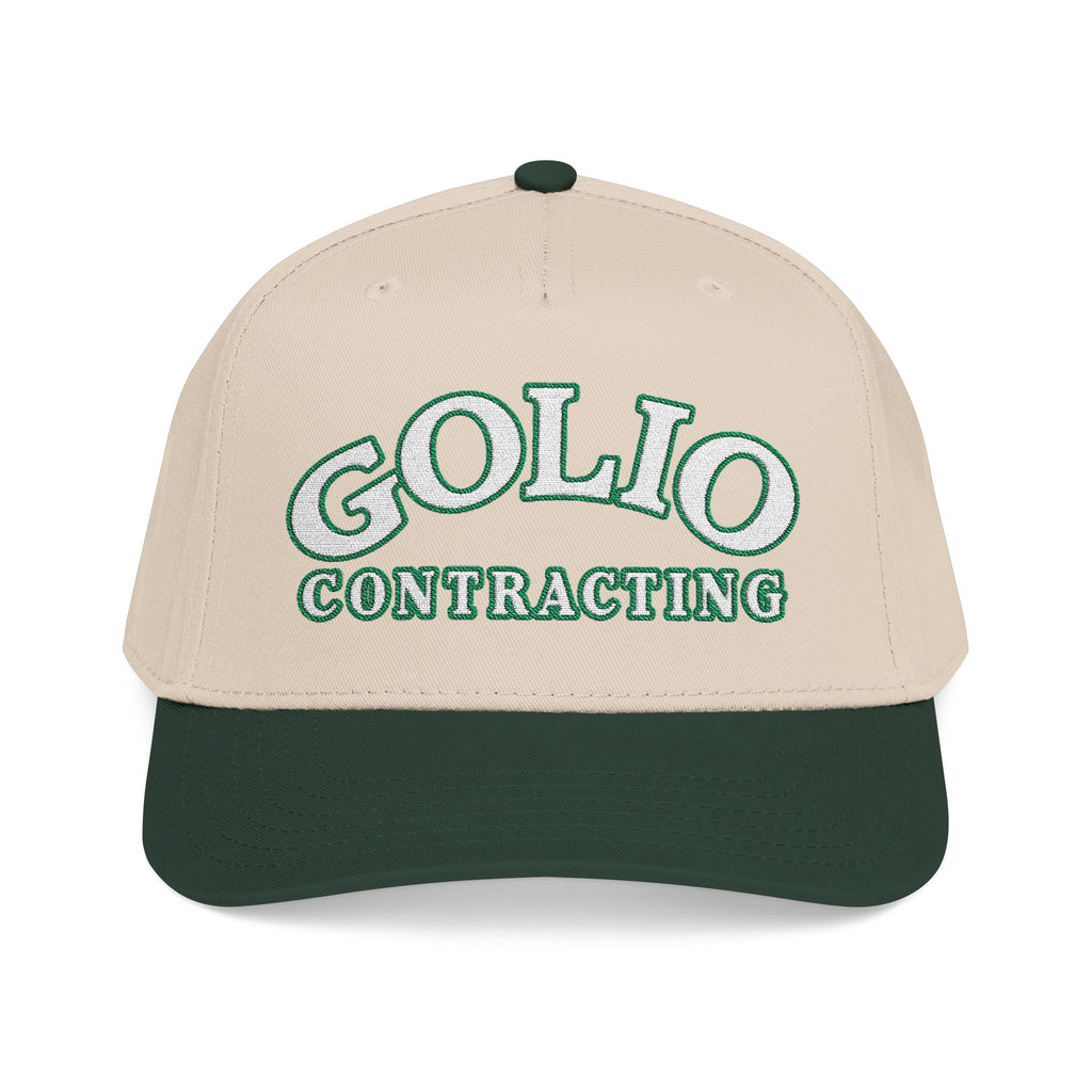 Golio Contracting Embroidered Baseball Cap- Green & Natural