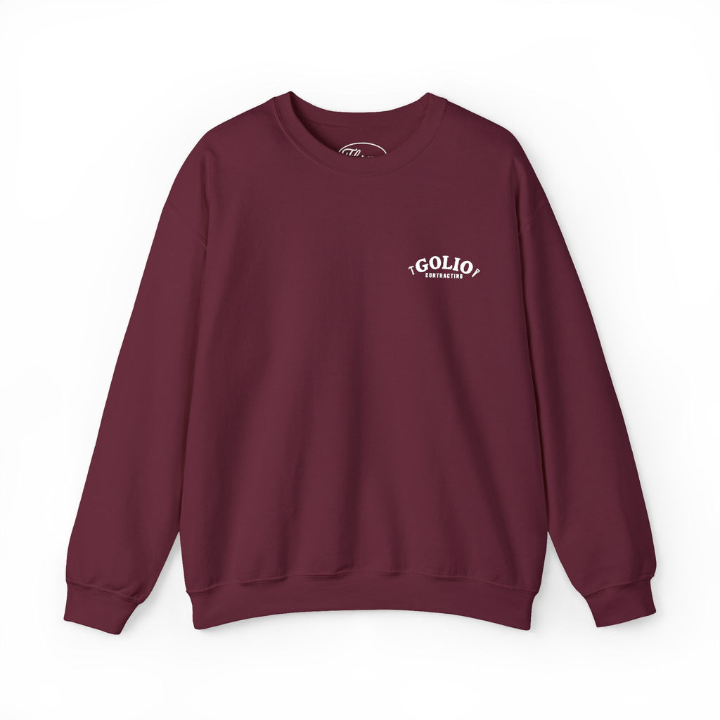Embroidered Golio Logo Heavy Blend Crewneck Sweatshirt — Minimal Black Graphic Pullover