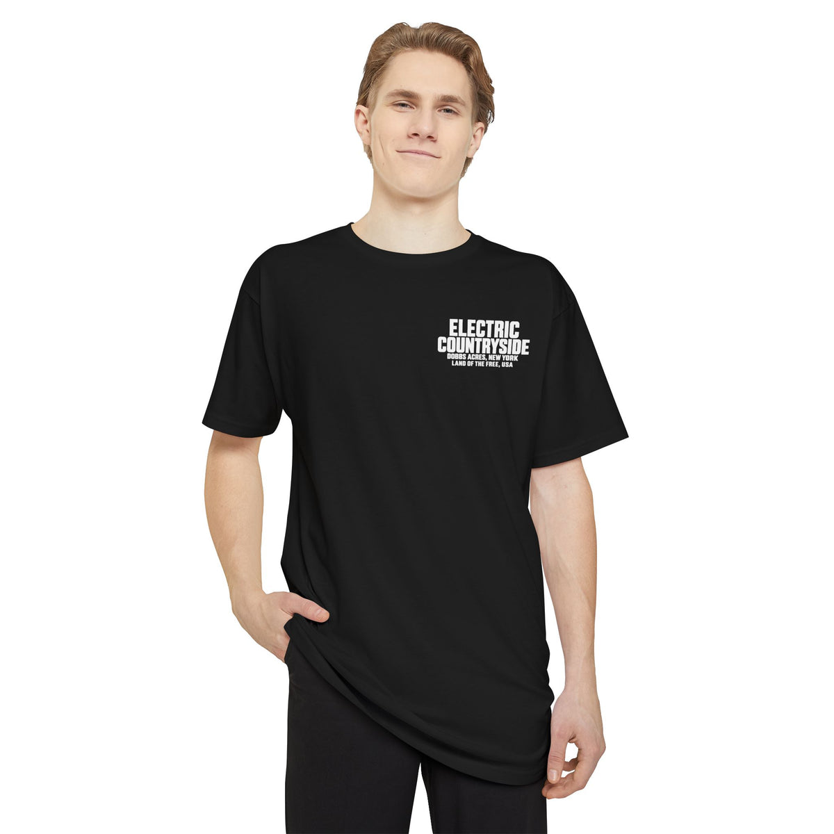 Electric Countryside Longbody Tee — Golic & Co. Land of the Free Graphic T-Shirt