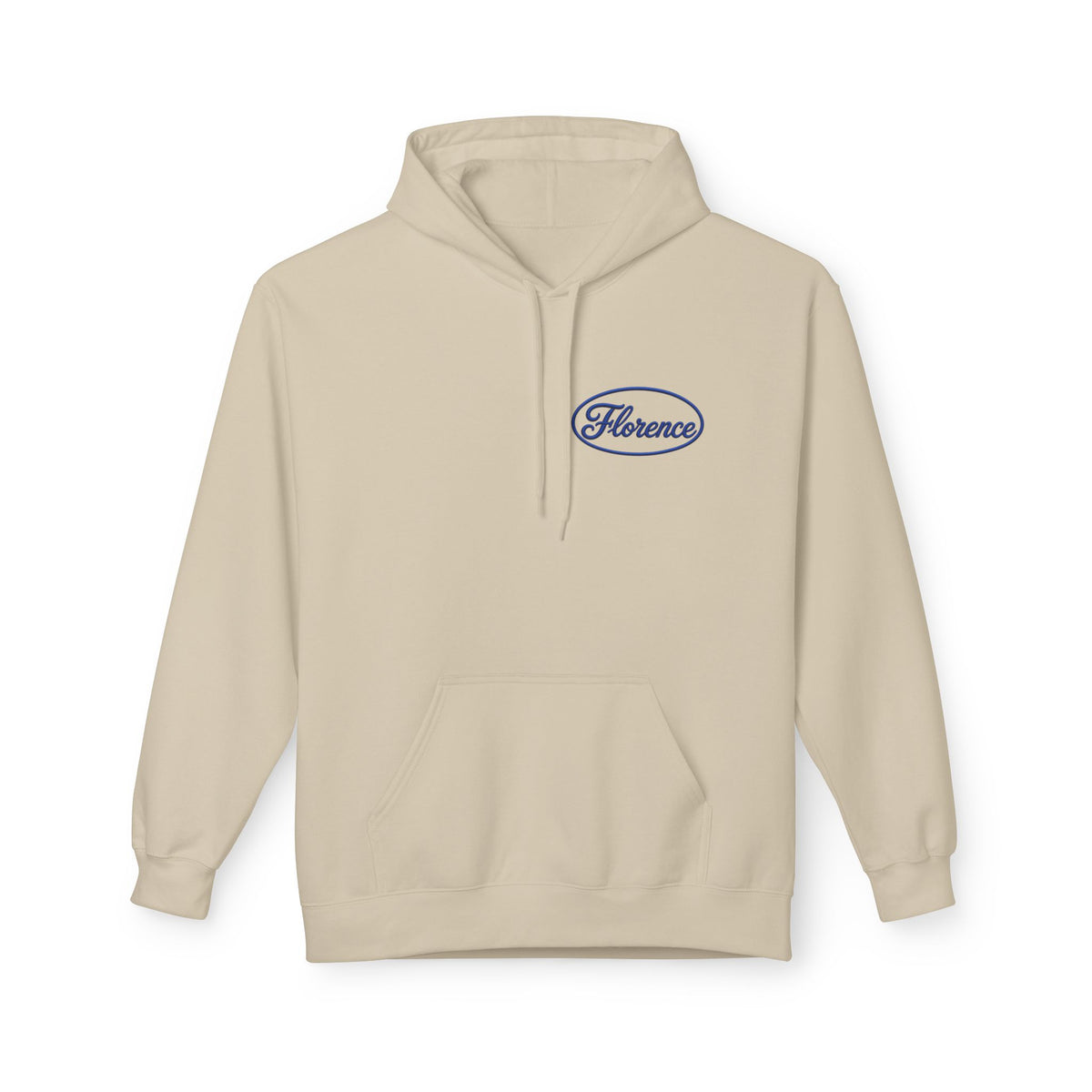 Florence Retro Logo Hoodie — Vintage Script Sweatshirt