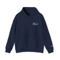 Embroidered Classic Florence Logo Hoodie — Minimal Black Pullover with Small Chest & Sleeve Text