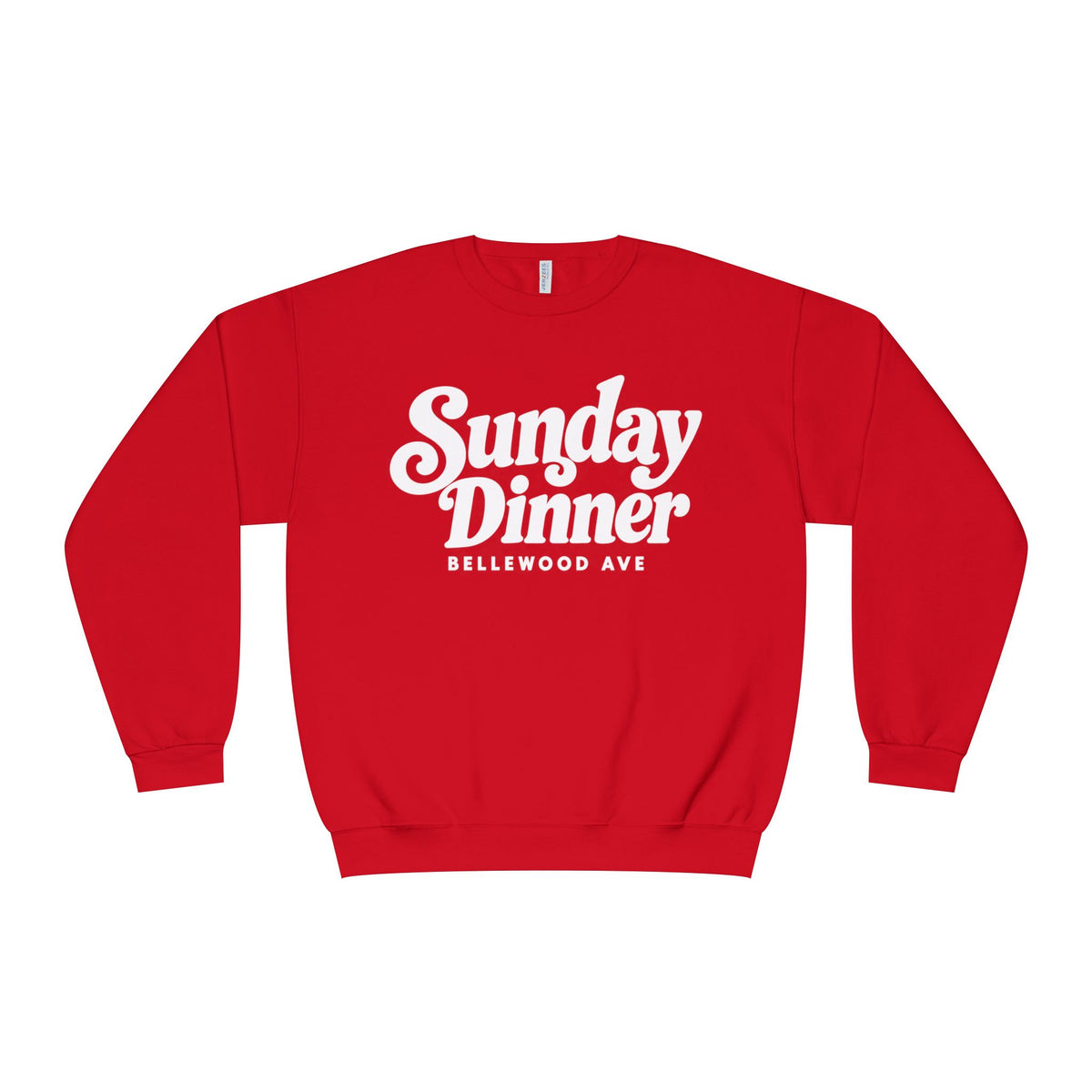 Sunday Dinner Crewneck Sweatshirt – Retro Script "Bellewood Ave" Pullover