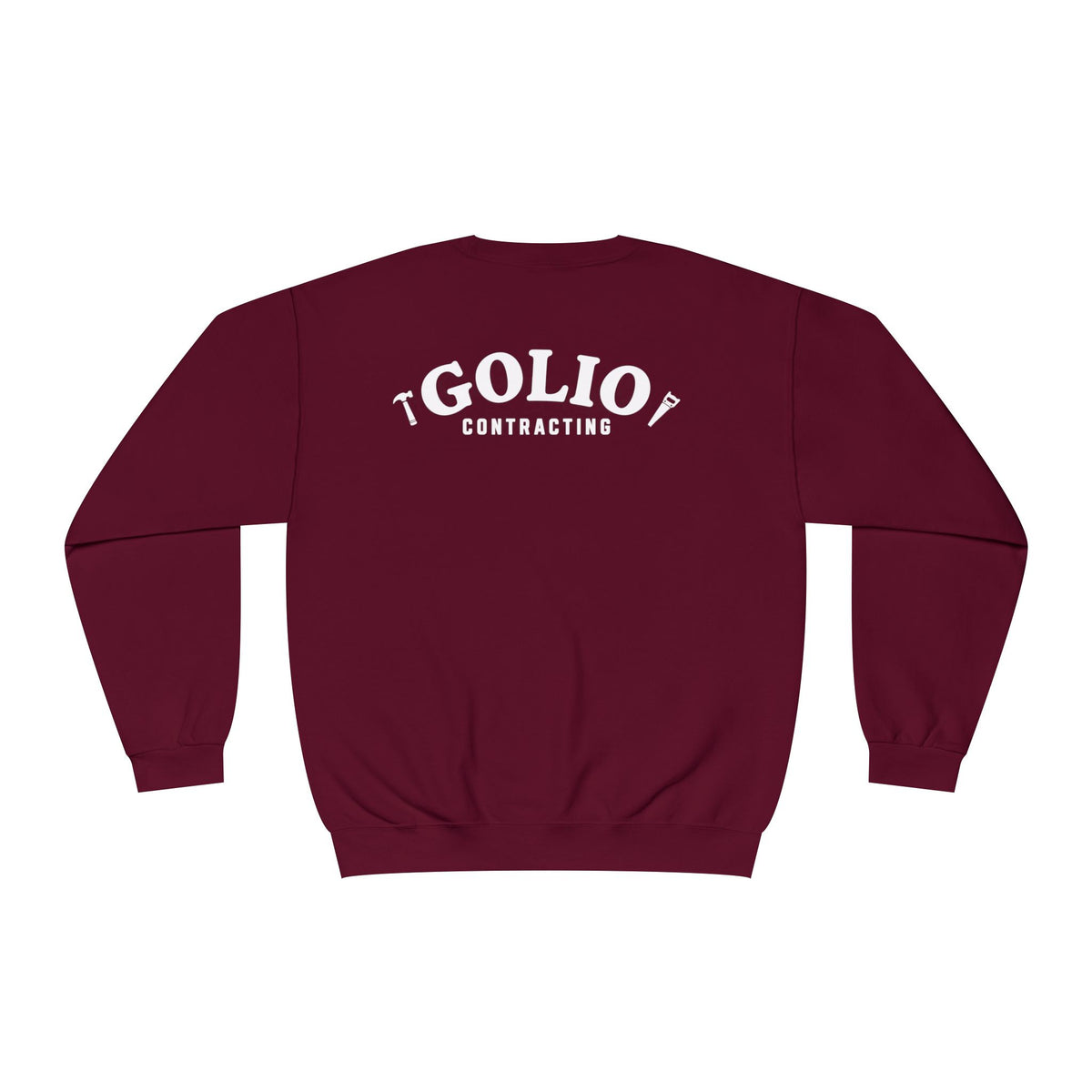 Golio Contracting Crewneck Sweatshirt — Maroon Logo Workwear