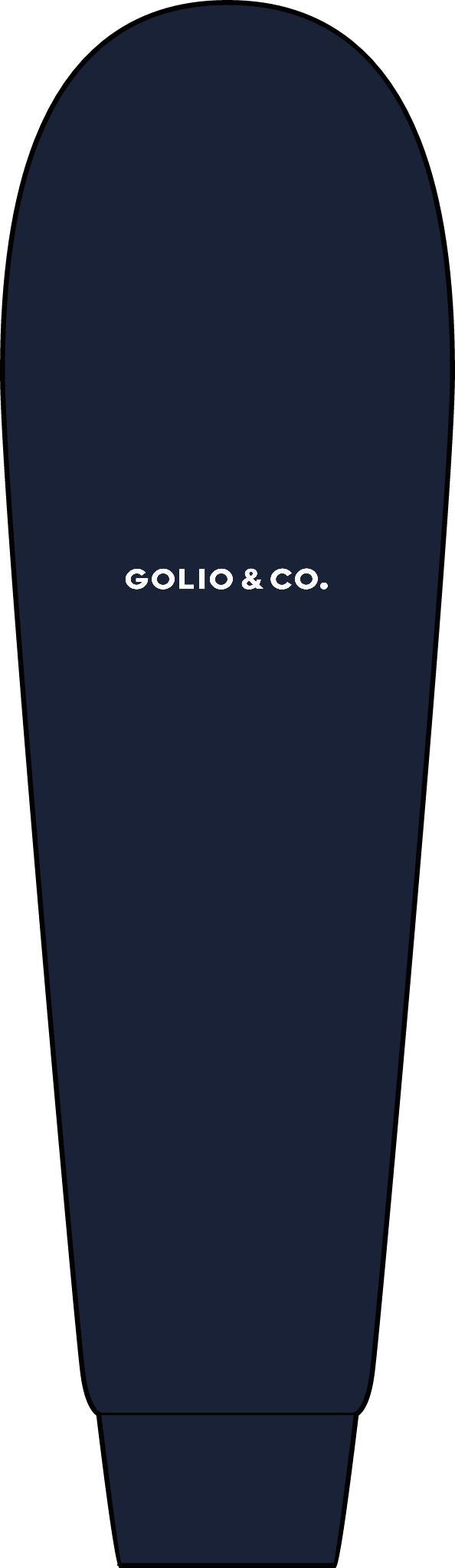 Quarter-Zip Pullover Sweatshirt — Minimalist 'Golio & Co.' Logo, Navy Casual Jacket