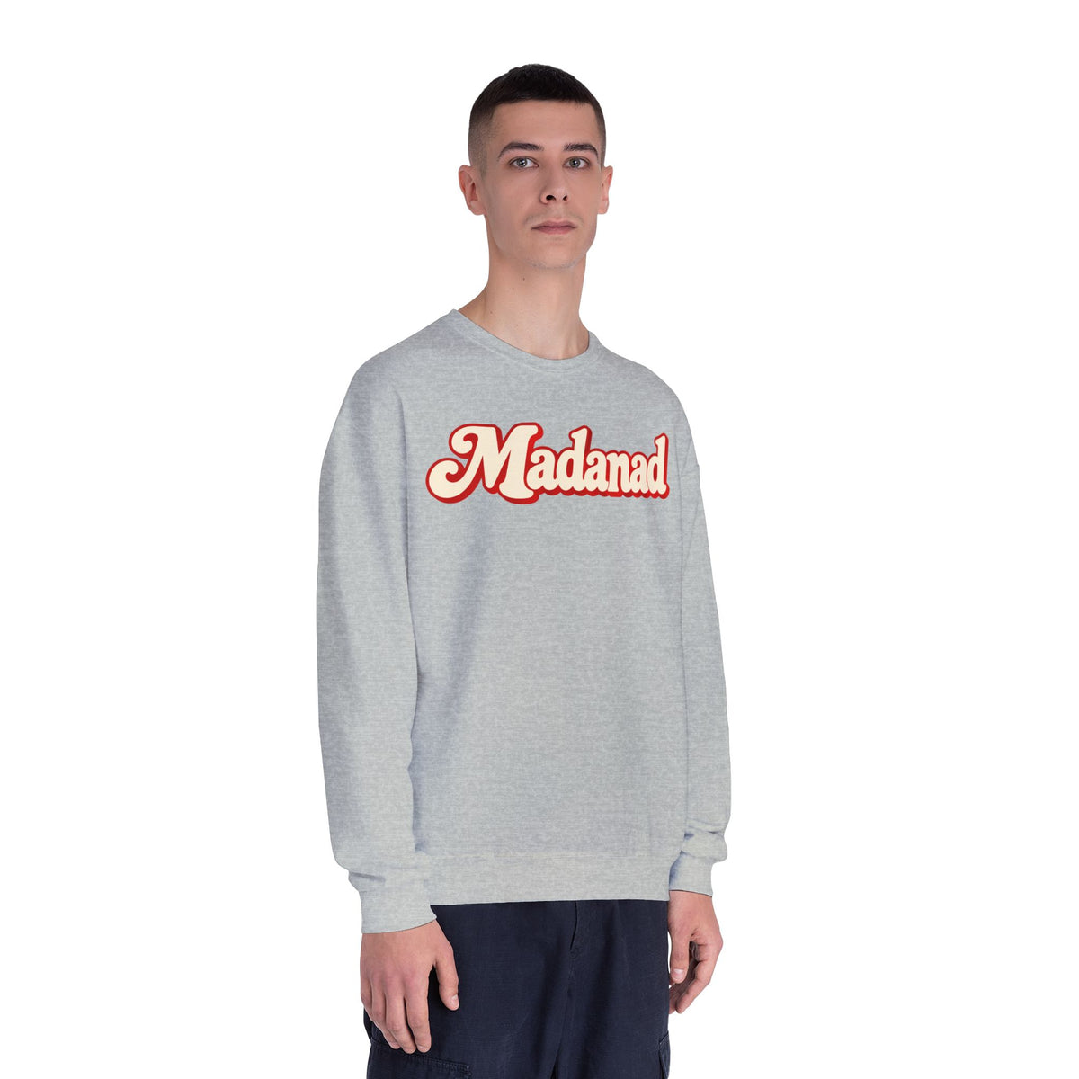 Crewneck Sweatshirt - "Madanad" Retro Script | Sunday Dinner Back Design