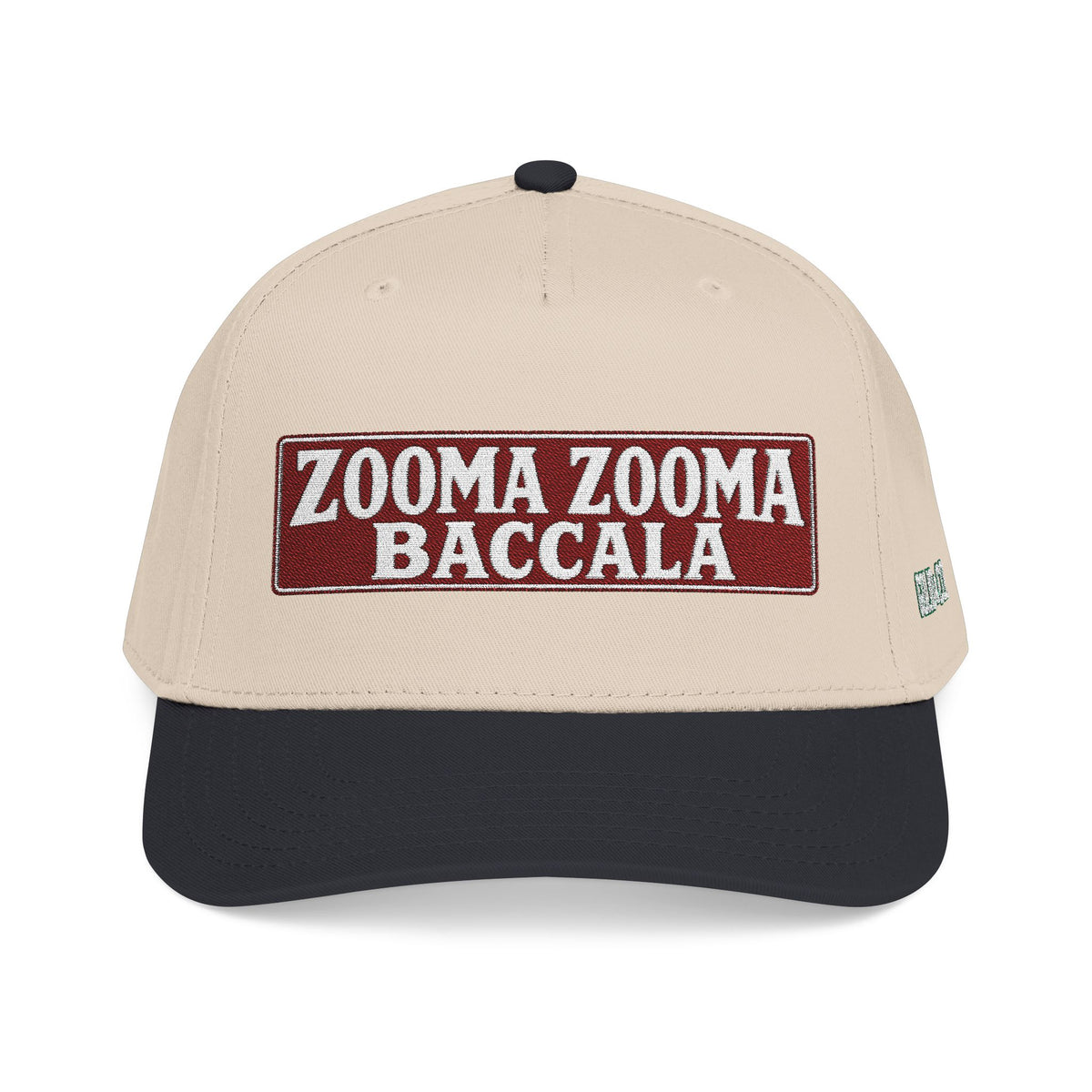 Zooma Zooma Baccala Baseball Cap — Vintage Patch Two-Tone Mid-Profile Hat