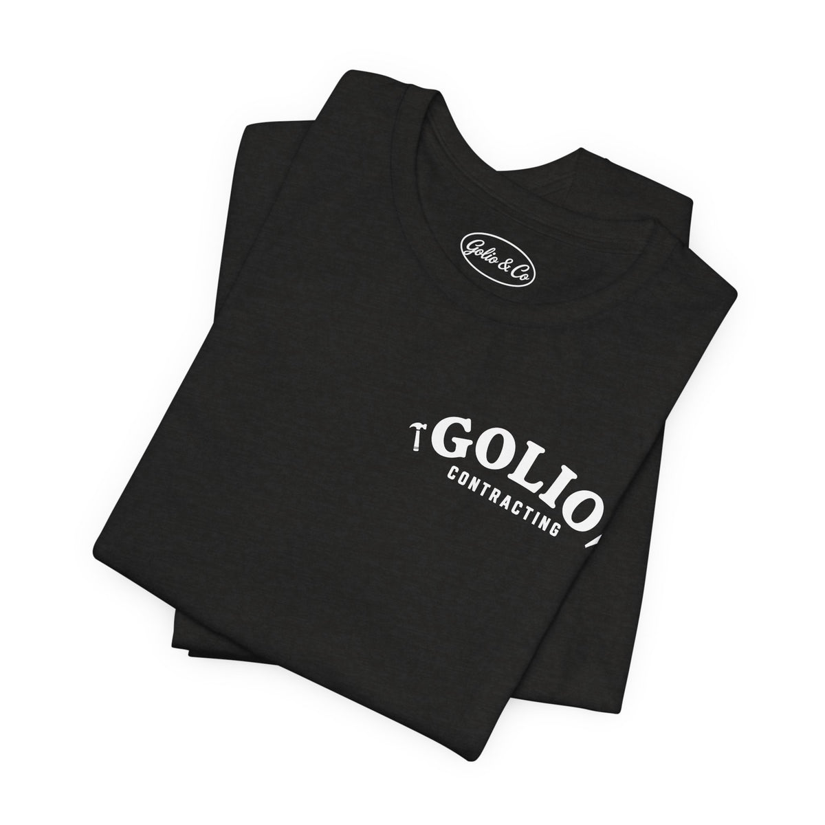 T-Shirt — Golio & Co Logo Tee (front 'GOLIO' chest, back oval 'Golio & Co')