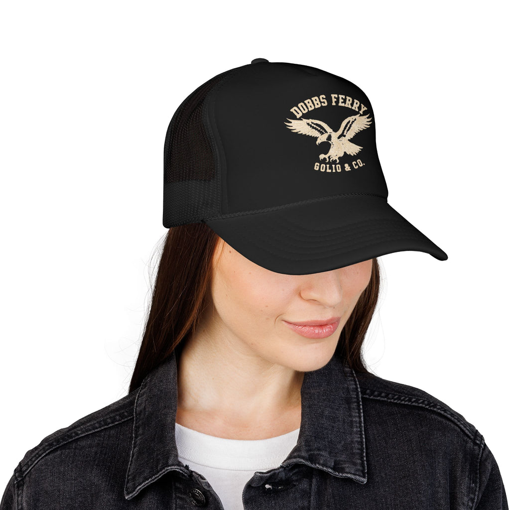 Eagle Logo Trucker Hat — Vintage 'Dobbs Ferry' Foam Mesh Cap