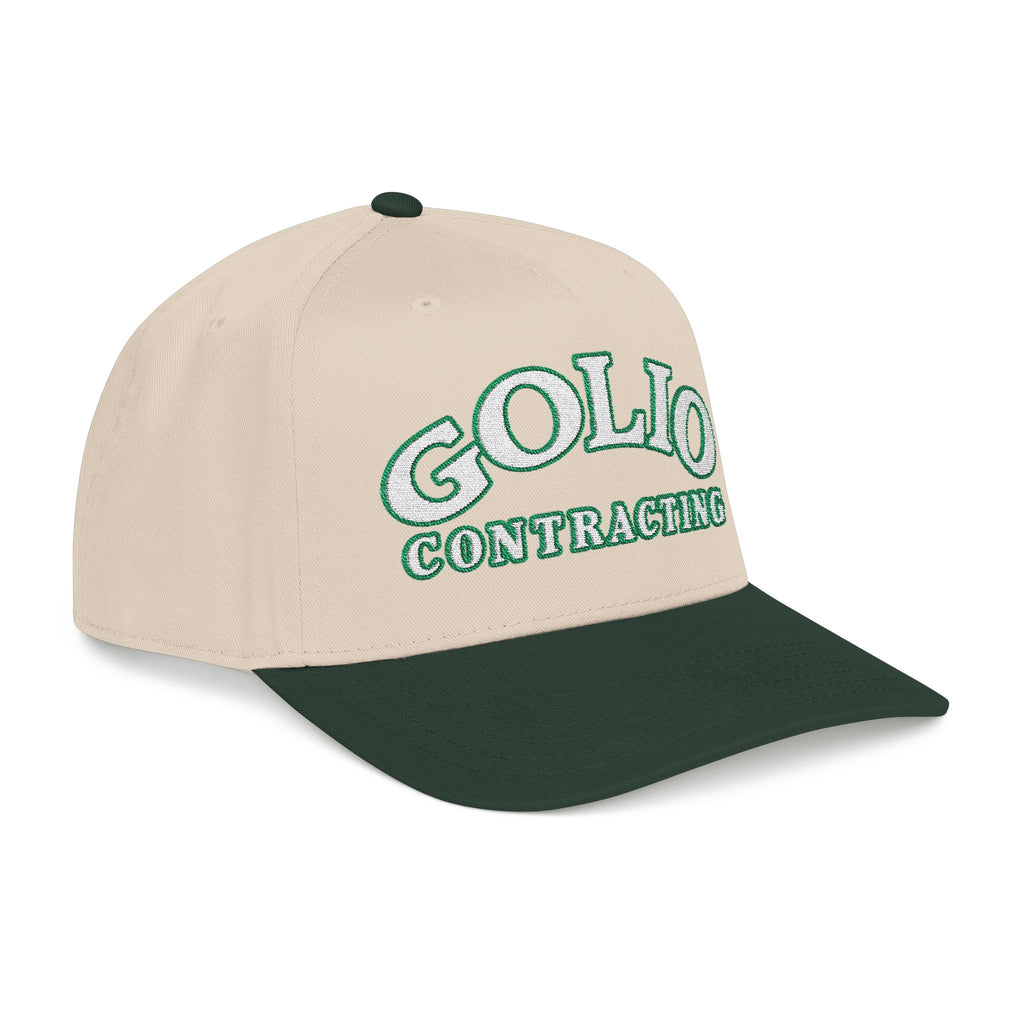 Golio Contracting Embroidered Baseball Cap- Green & Natural