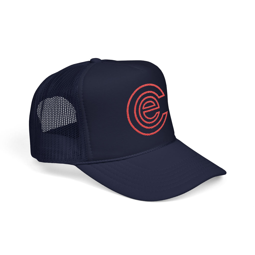 Trucker Hat — Distressed Red Circular 'Electric' Logo Foam Cap