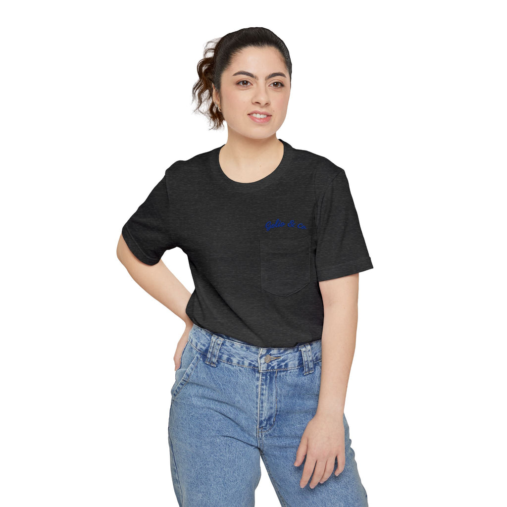 Florence Script Pocket T-Shirt — City Name Tee with Embroidered-Style Back Logo